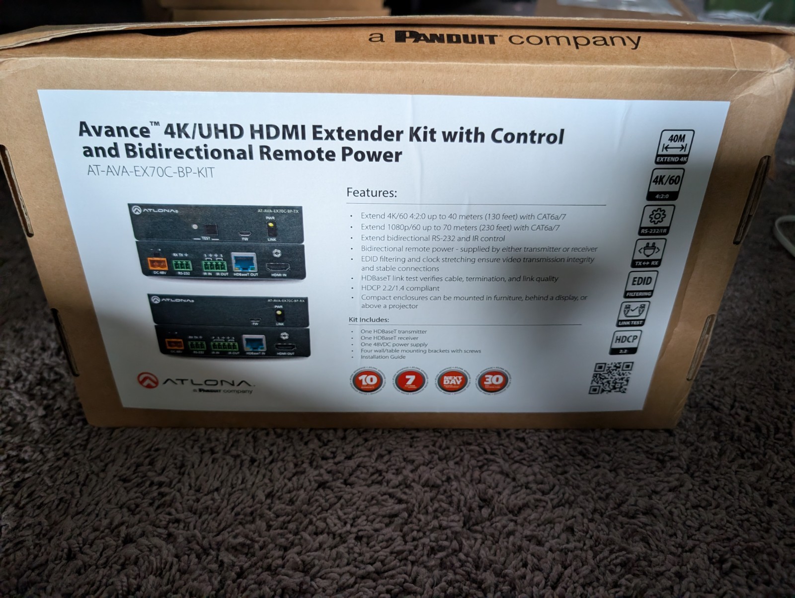 Atlona AT-AVA-EX70C-BP-KIT Avance 4K/UHD HDMI Extender Kit Atlona AT-AVA-EX70C-BP-KIT Avance 4K/UHD HDMI Extender Kit