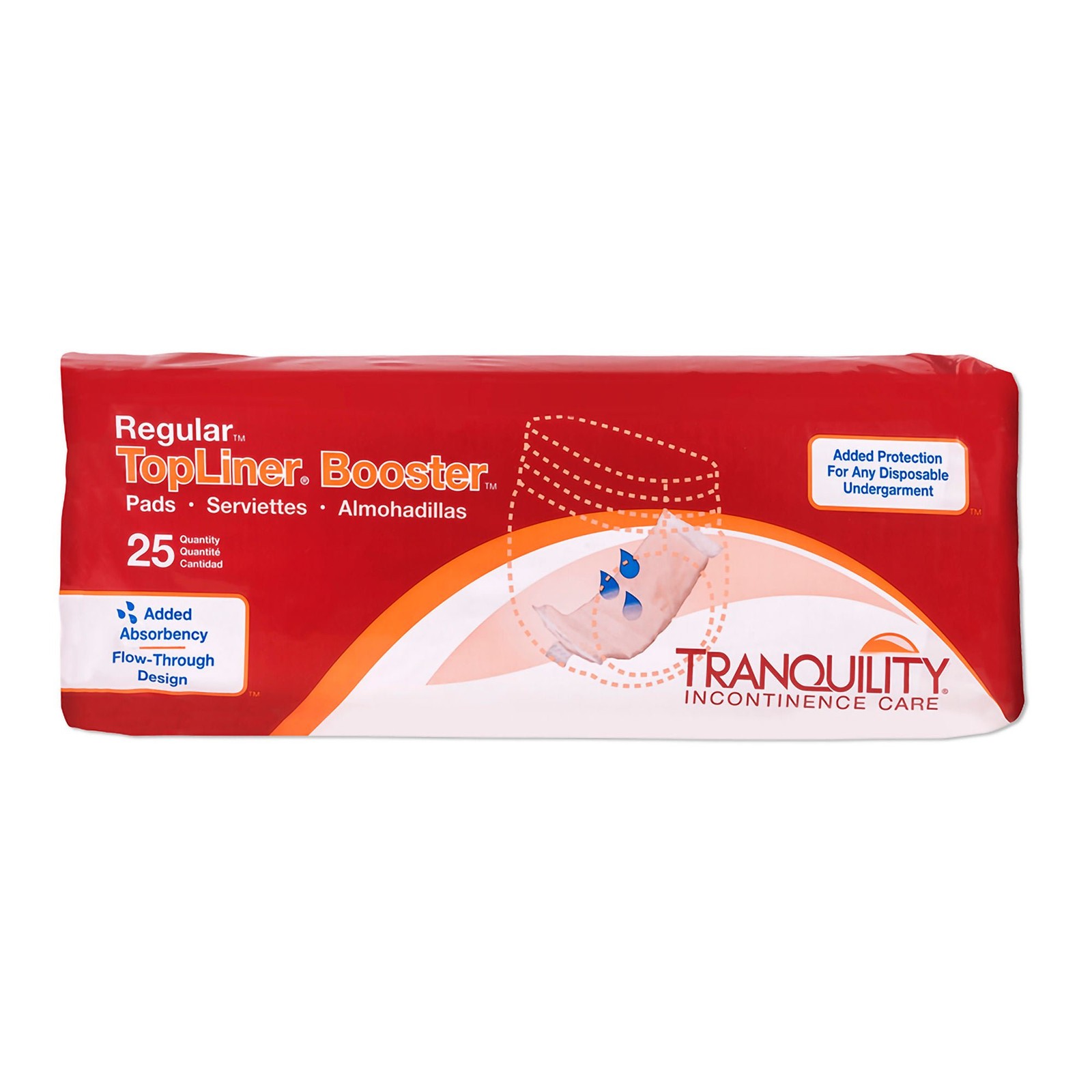 Tranquility TopLiner Unisex Booster Pad Flow-Through Pad 4 x 14\