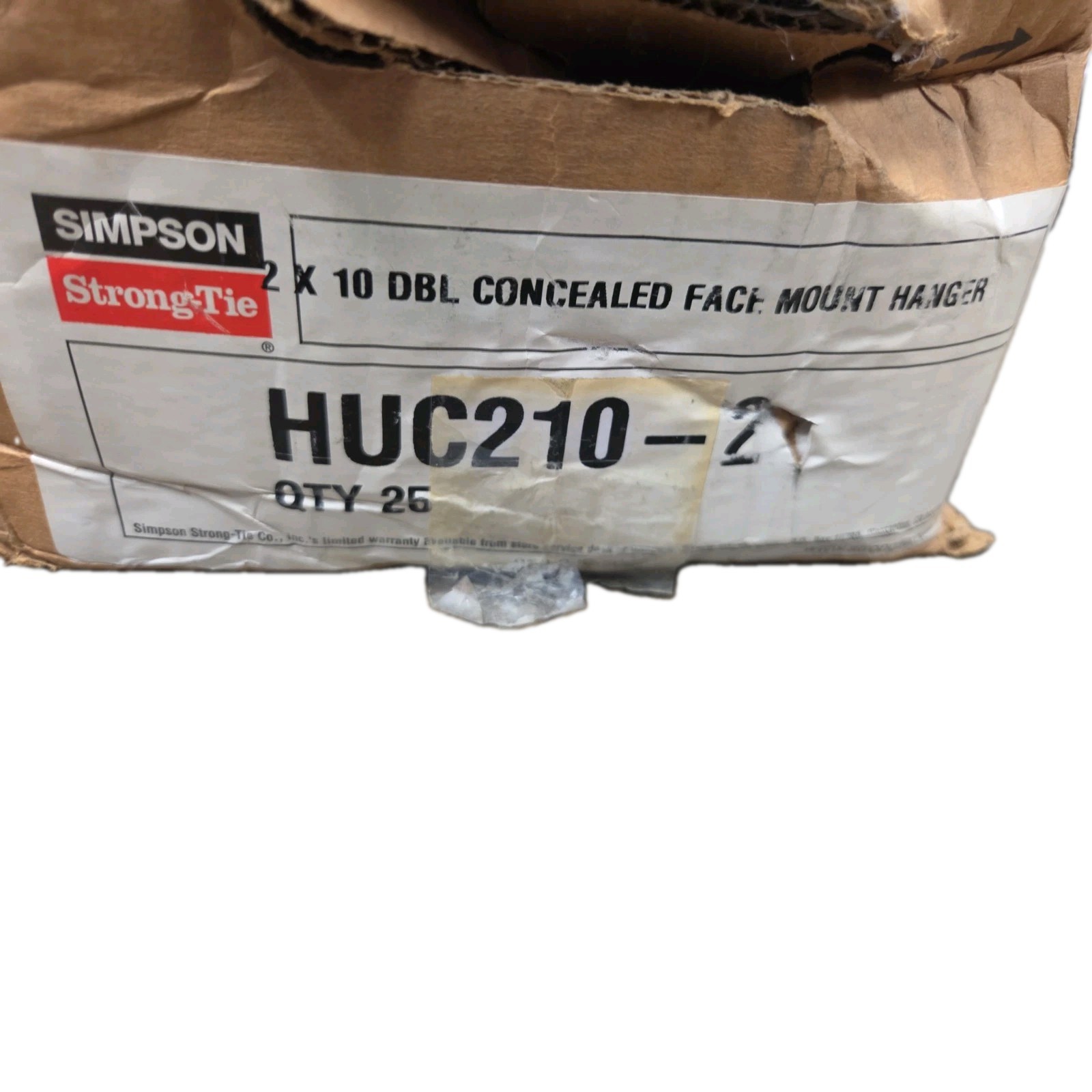 Simpson Stong Tie Huc210-2 QTY:25 Simpson Stong Tie Huc210-2 QTY:25