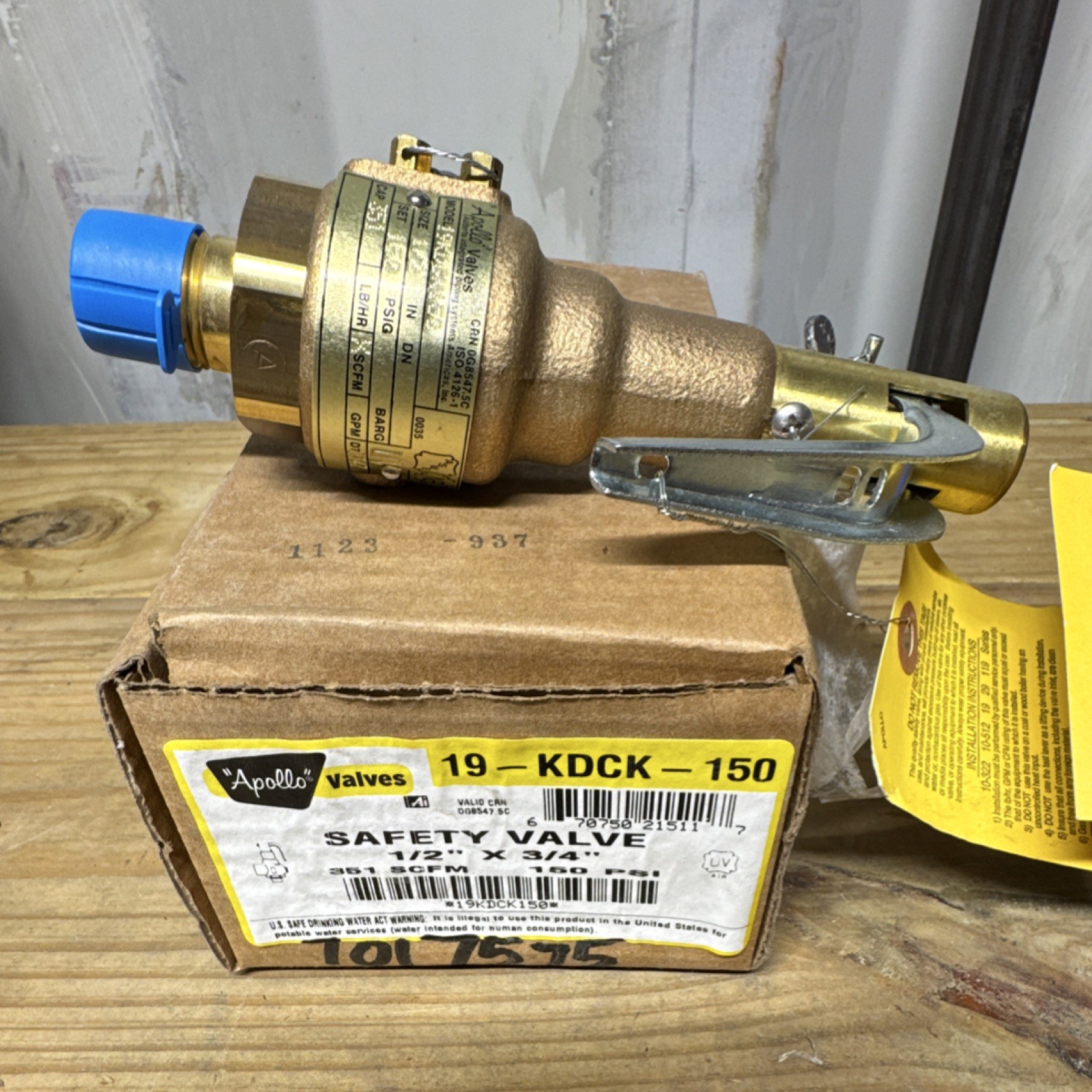 Apollo 19-KDCK-150 Brass Manual Safety Relief Valve 1/2 Apollo 19-KDCK-150 Brass Manual Safety Relief Valve 1/2
