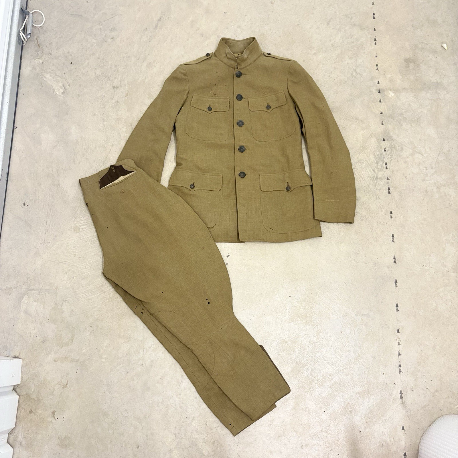 WWI US Army M1912 High Stand Collar Wool Uniform Jacket Breeches Pants Set WWI US Army M1912 High Stand Collar Wool Uniform Jacket Breeches Pants Set