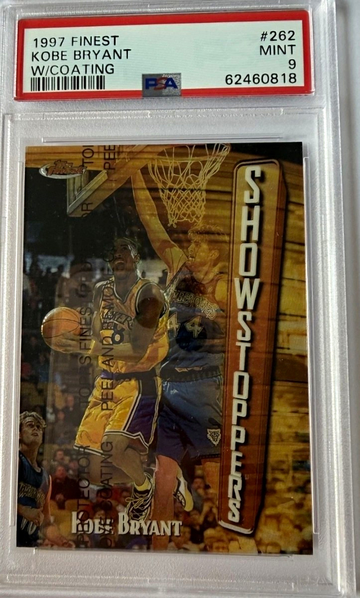 Topps 1997 Finest Kobe Bryant Showstoppers W/Coating PSA 9 RC Read Description Topps 1997 Finest Kobe Bryant Showstoppers W/Coating PSA 9 RC Read Description