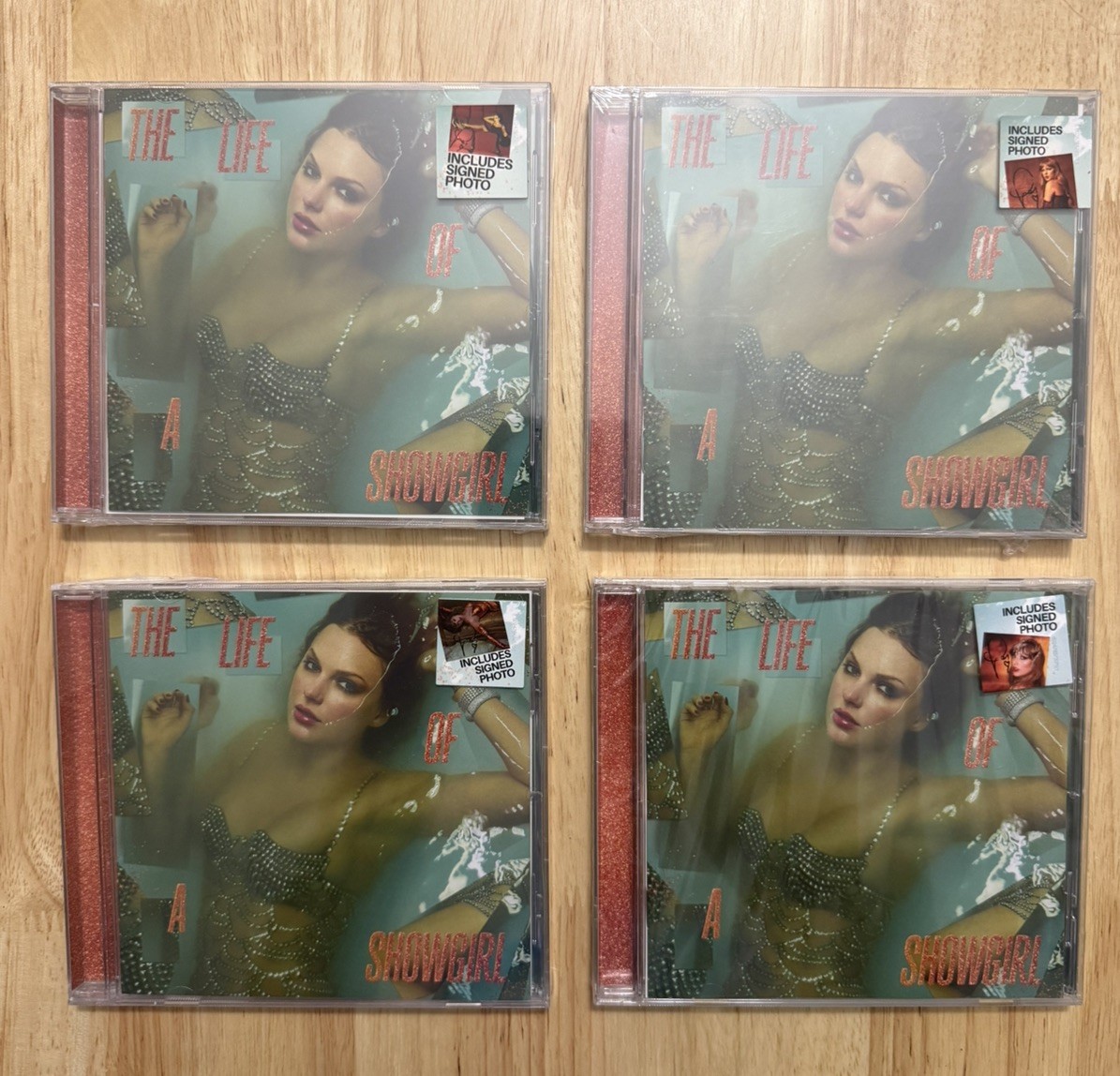 Taylor Swift The Life of a Showgirl - SIGNED CD SET of 4 Autographed, New Taylor Swift The Life of a Showgirl - SIGNED CD SET of 4 Autographed, New
