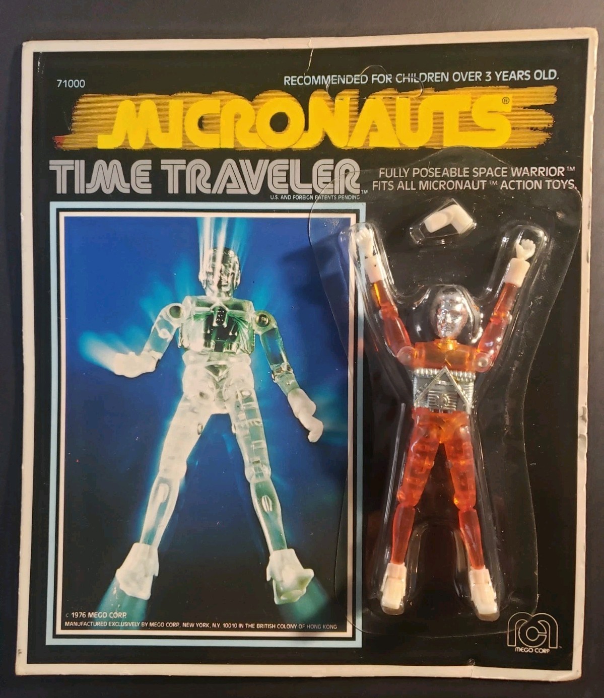 Vtg 1976 UNPUNCHED MOC MICRONAUTS TIME TRAVELER Orange Translucent MOC Rare Vtg 1976 UNPUNCHED MOC MICRONAUTS TIME TRAVELER Orange Translucent MOC Rare