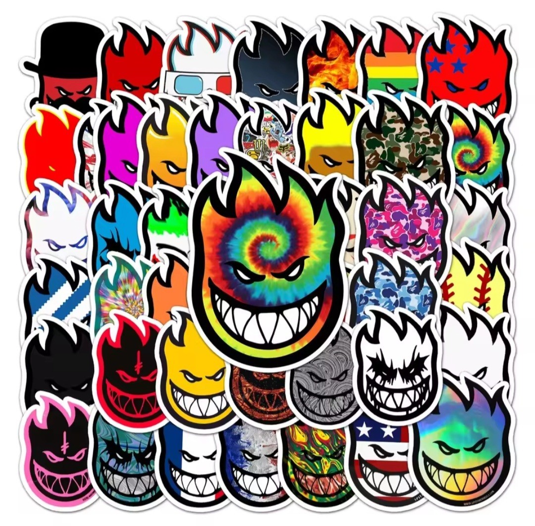 20 PCS Random SpitFire Brand Logo Wheels Big Head Stickers Skateboard 20 PCS Random SpitFire Brand Logo Wheels Big Head Stickers Skateboard