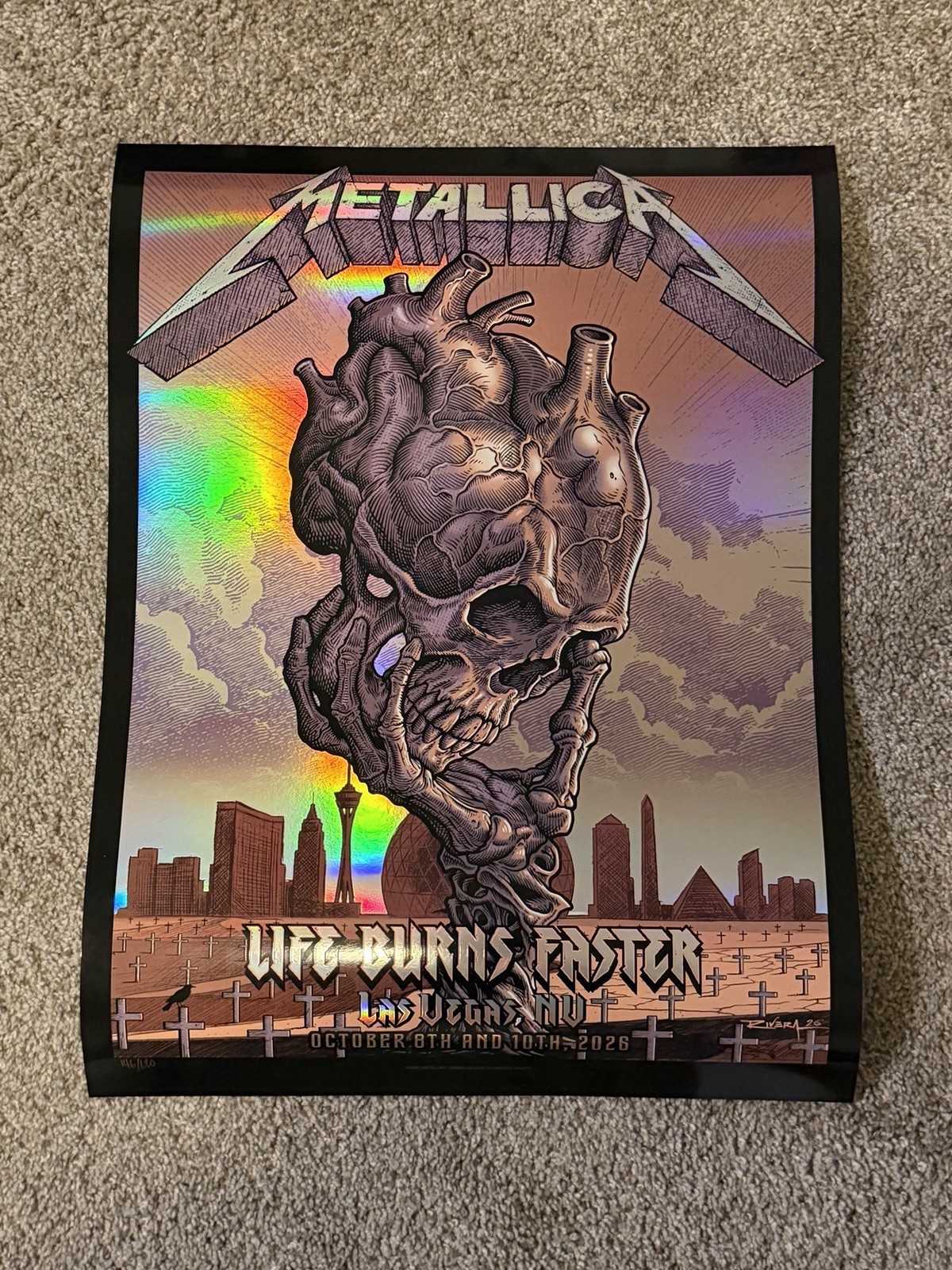 METALLICA LAS VEGAS SPHERE POP UP POSTER Week 2-FOIL- Print 10/8 & 10/10 METALLICA LAS VEGAS SPHERE POP UP POSTER Week 2-FOIL- Print 10/8 & 10/10