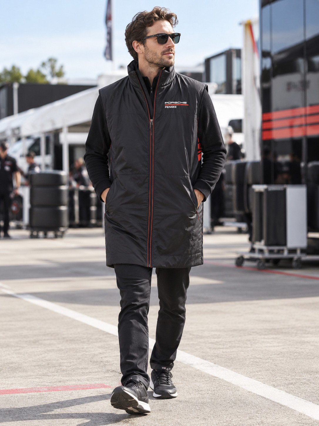 Porsche Penske Motorsport Official Team Gilet Jacket Vest Black Size XL