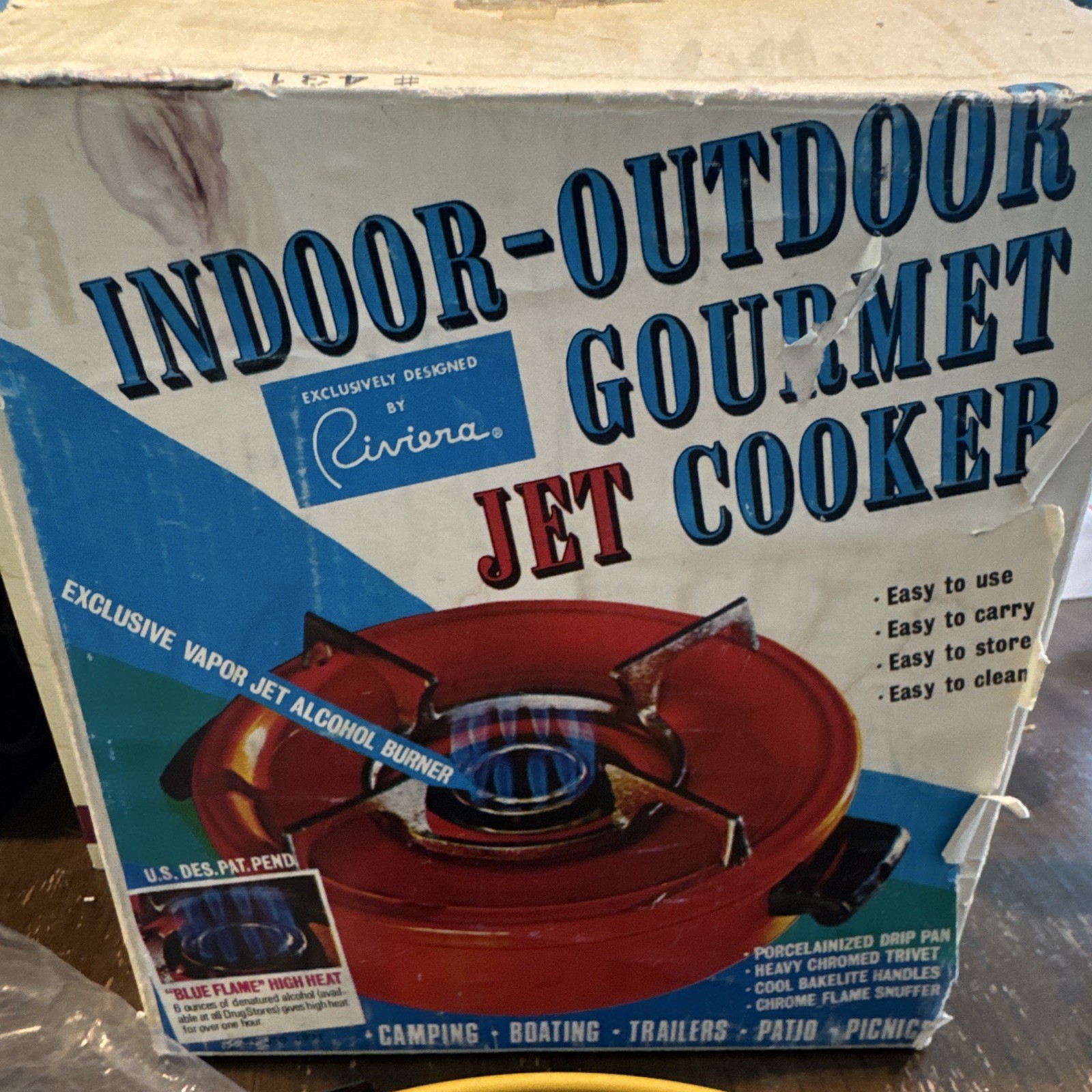 Vintage 1970s Civierra Jet Cooker Alcohol Burner Gourmet Camp Stove NOS