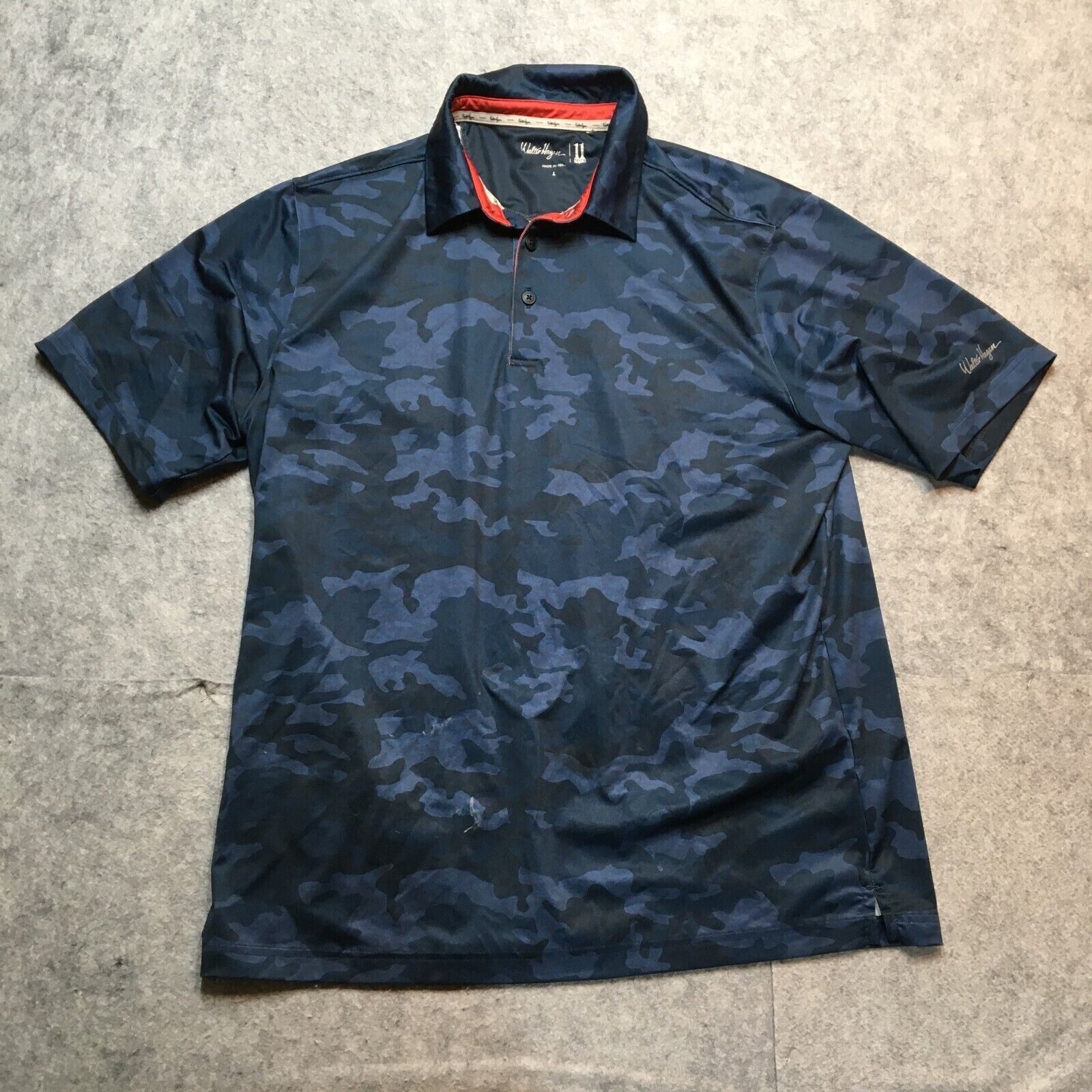 Walter Hagen Camo Polo Shirt Mens MED M DK Blue 11 Majors Golf Performance NWT Walter Hagen Camo Polo Shirt Mens MED M DK Blue 11 Majors Golf Performance NWT