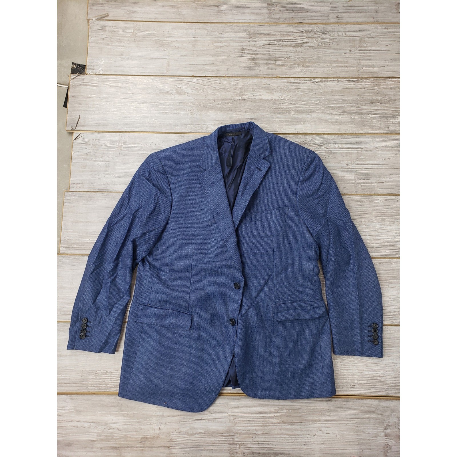 Brioni Mens Blue Textured Two Button Blazer Sport Coat Made in Italy 23x31.5