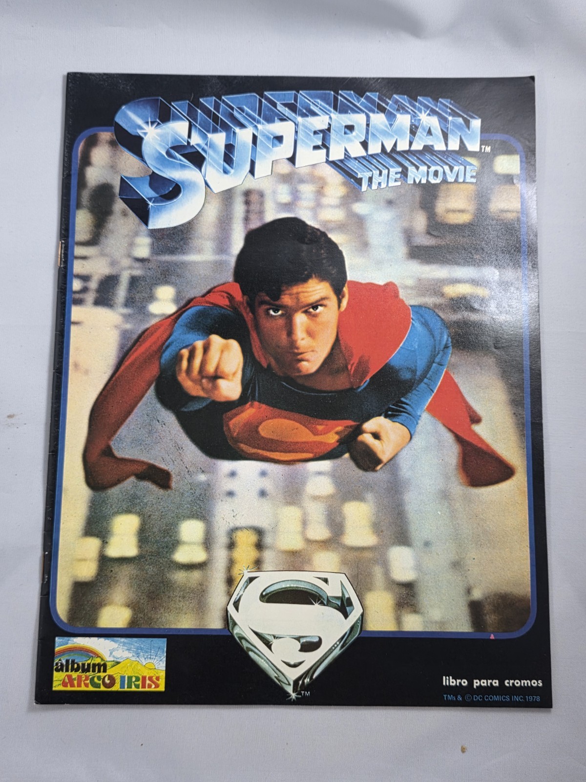 Vintage 1978 Àlbum Iris Superman The Movie Sticker Album Empty Costa Rica RARE Vintage 1978 Àlbum Iris Superman The Movie Sticker Album Empty Costa Rica RARE
