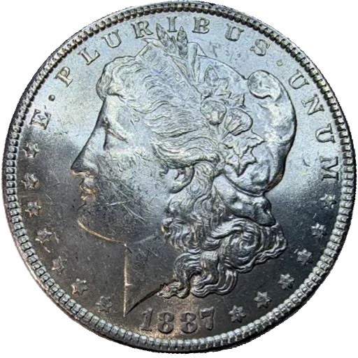 1887 Brilliant Uncirculated $1 Morgan US Silver Dollar 90% BU #1302