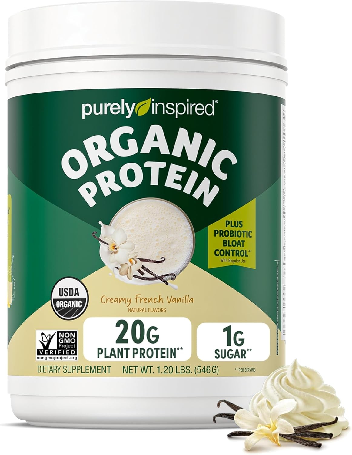 Purely Inspired Plant-Based Protein Powder for Men & Women, Creamy French... 
