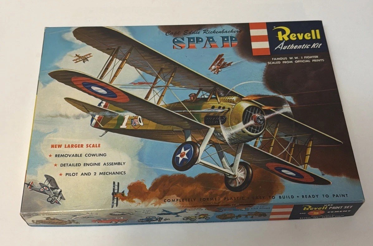 Revell SPAD WW1 Airplane Kit H-256:198 Capt. Eddie Rickenbacker New Open Box Revell SPAD WW1 Airplane Kit H-256:198 Capt. Eddie Rickenbacker New Open Box