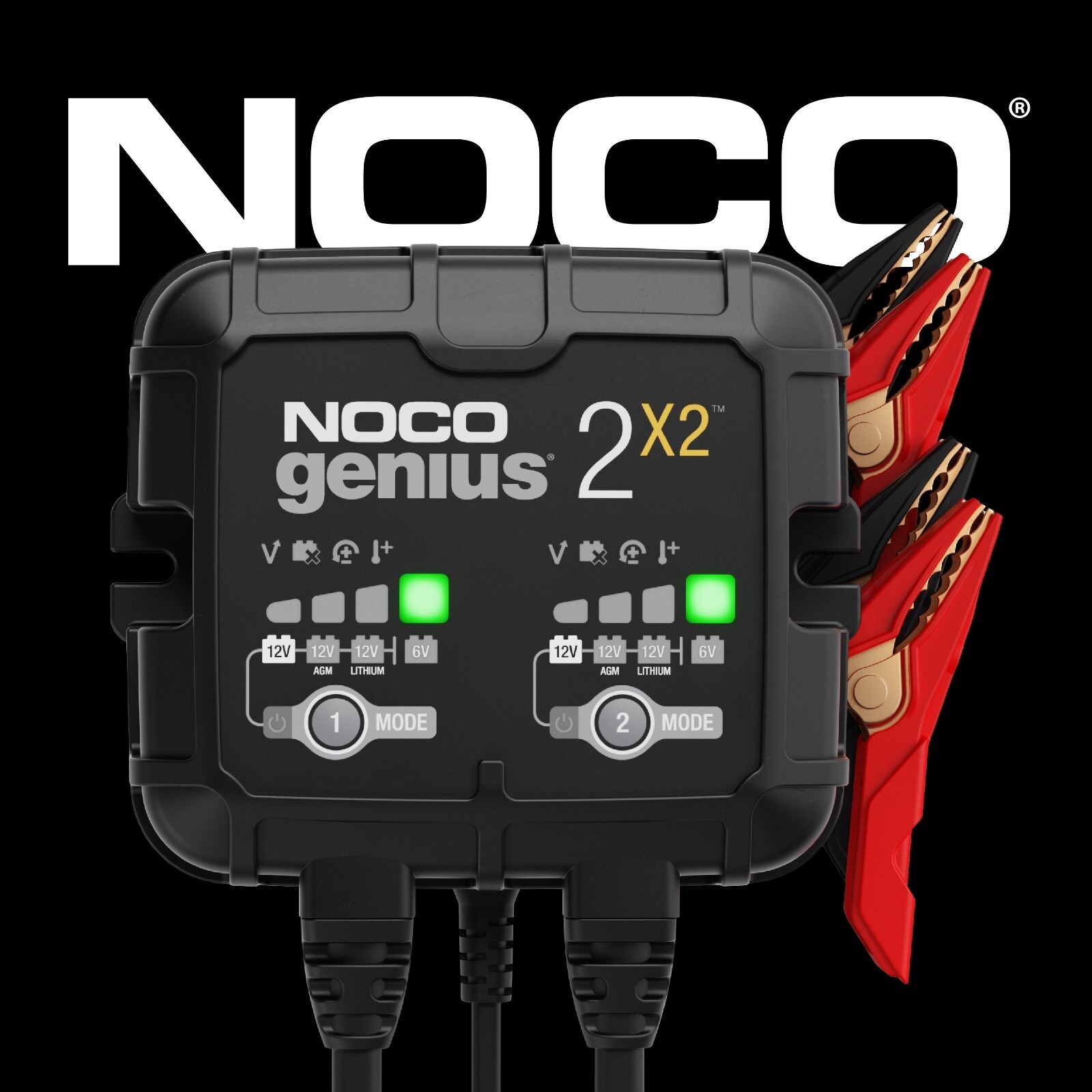 NOCO GENIUS2X2 2-Bank 4A (2A/Bank) 6V/12V Smart Battery Charger and Maintainer NOCO GENIUS2X2 2-Bank 4A (2A/Bank) 6V/12V Smart Battery Charger and Maintainer