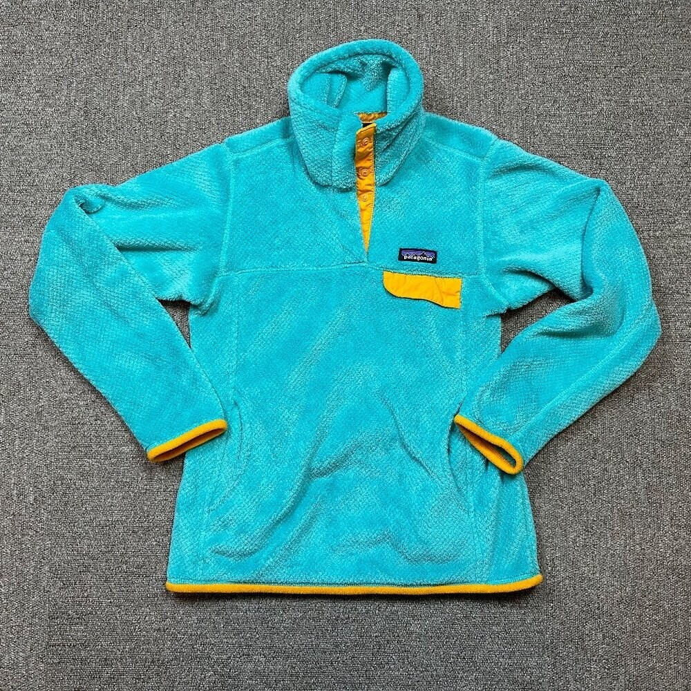 Patagonia Women\'s Re-Tool Half-Snap Pullover Howling Turquoise & Yellow X-Small