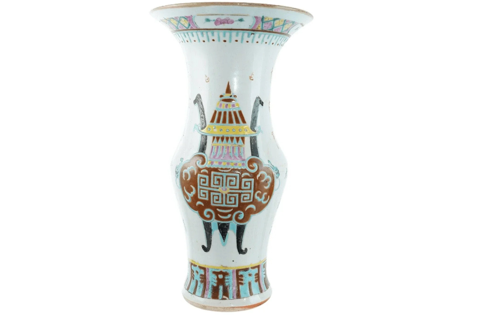 Large Antique Chinese Famille Rose Vase