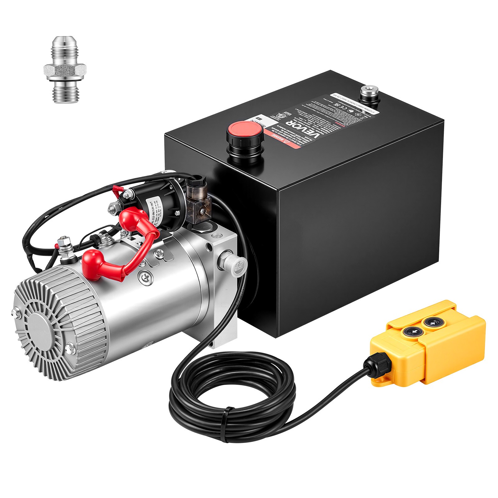 VEVOR 8 Quart Hydraulic Pump DC 12V Single Acting Dump Trailer Pump