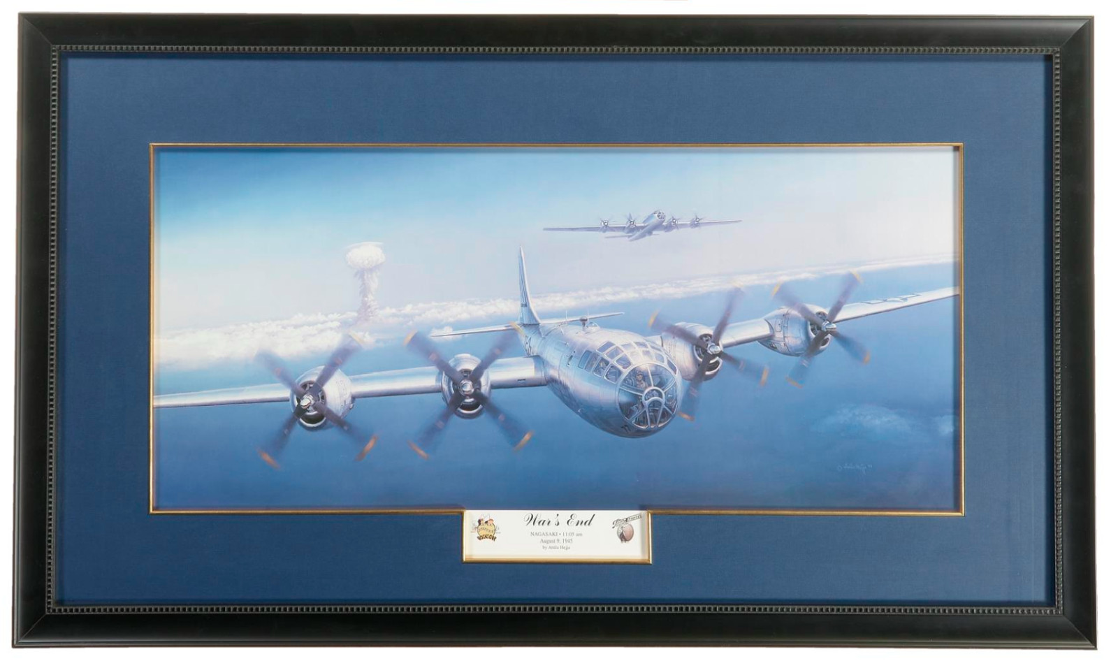 RARE WWII FRAMED PRINT Attila Hejja SIGNED NOTORIZED WARS END RARE WWII FRAMED PRINT Attila Hejja SIGNED NOTORIZED WARS END