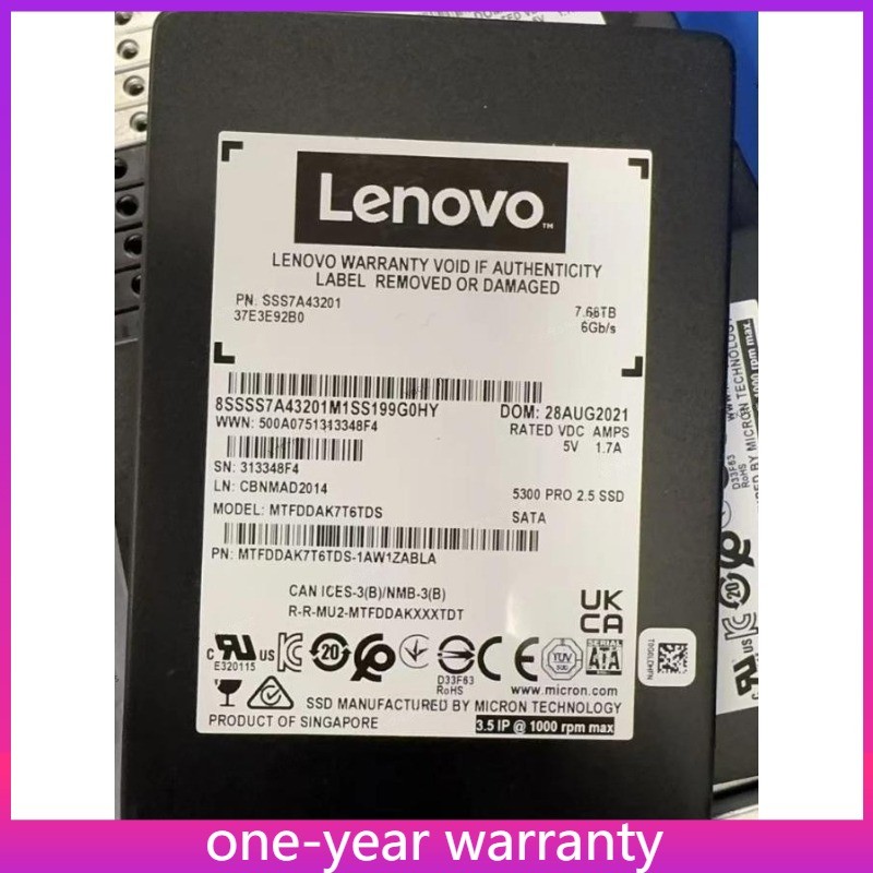  Lenovo Micron 5300 PRO, 7.68TB SSD 2.5