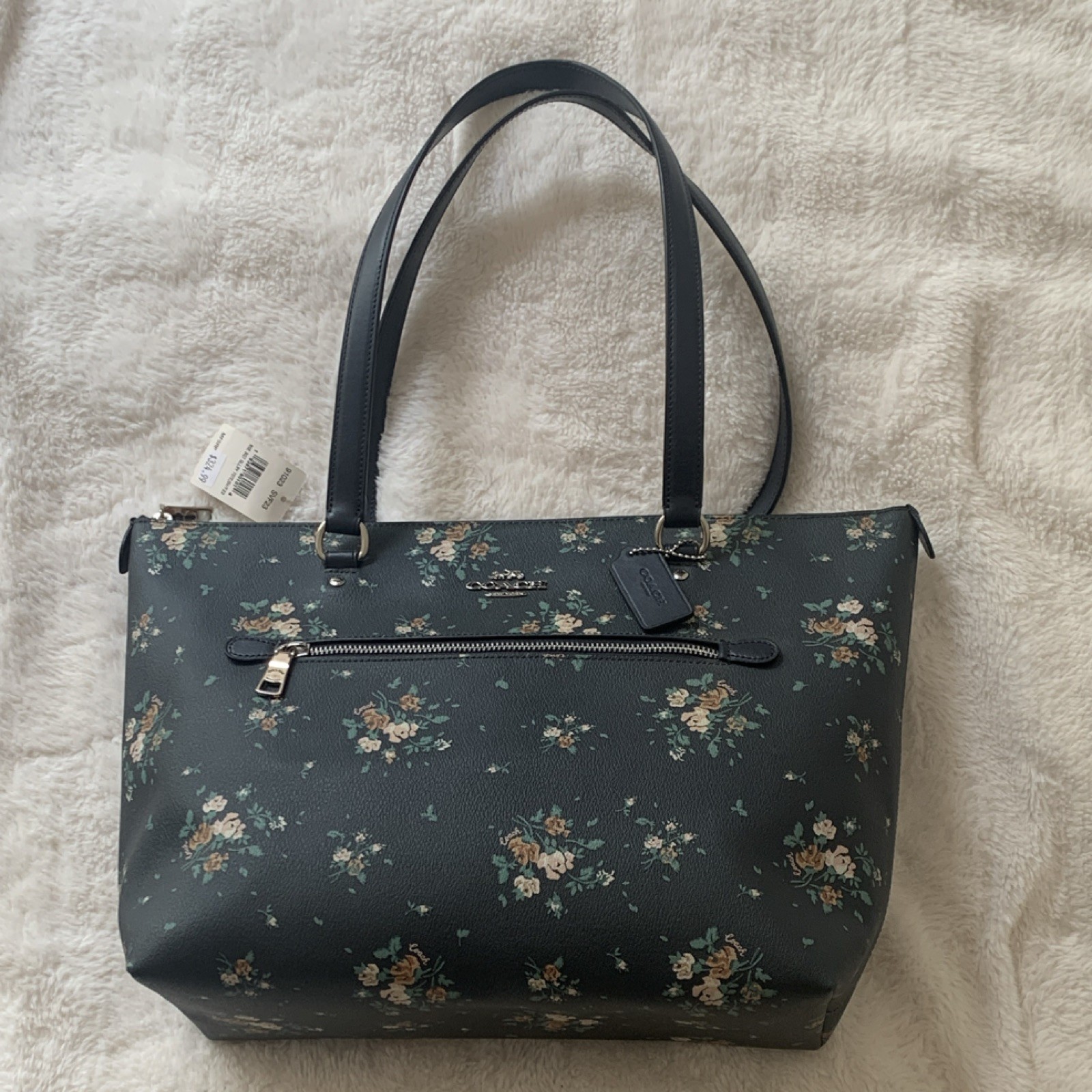 Coach Gallery Large Tote Bag Rose Boquete SV/Midnight Multi Pattern NWT Coach Gallery Large Tote Bag Rose Boquete SV/Midnight Multi Pattern NWT