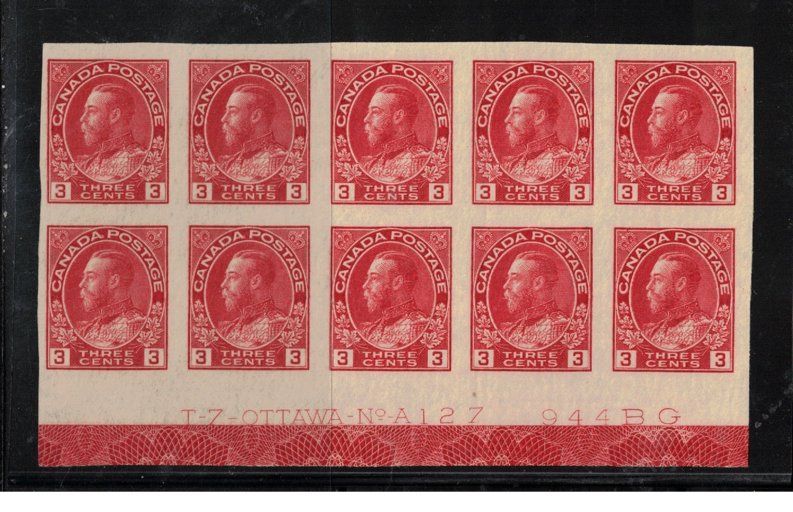 Canada #138 Extra Fine Mint Plate #137 Lathework D Block Of Ten
