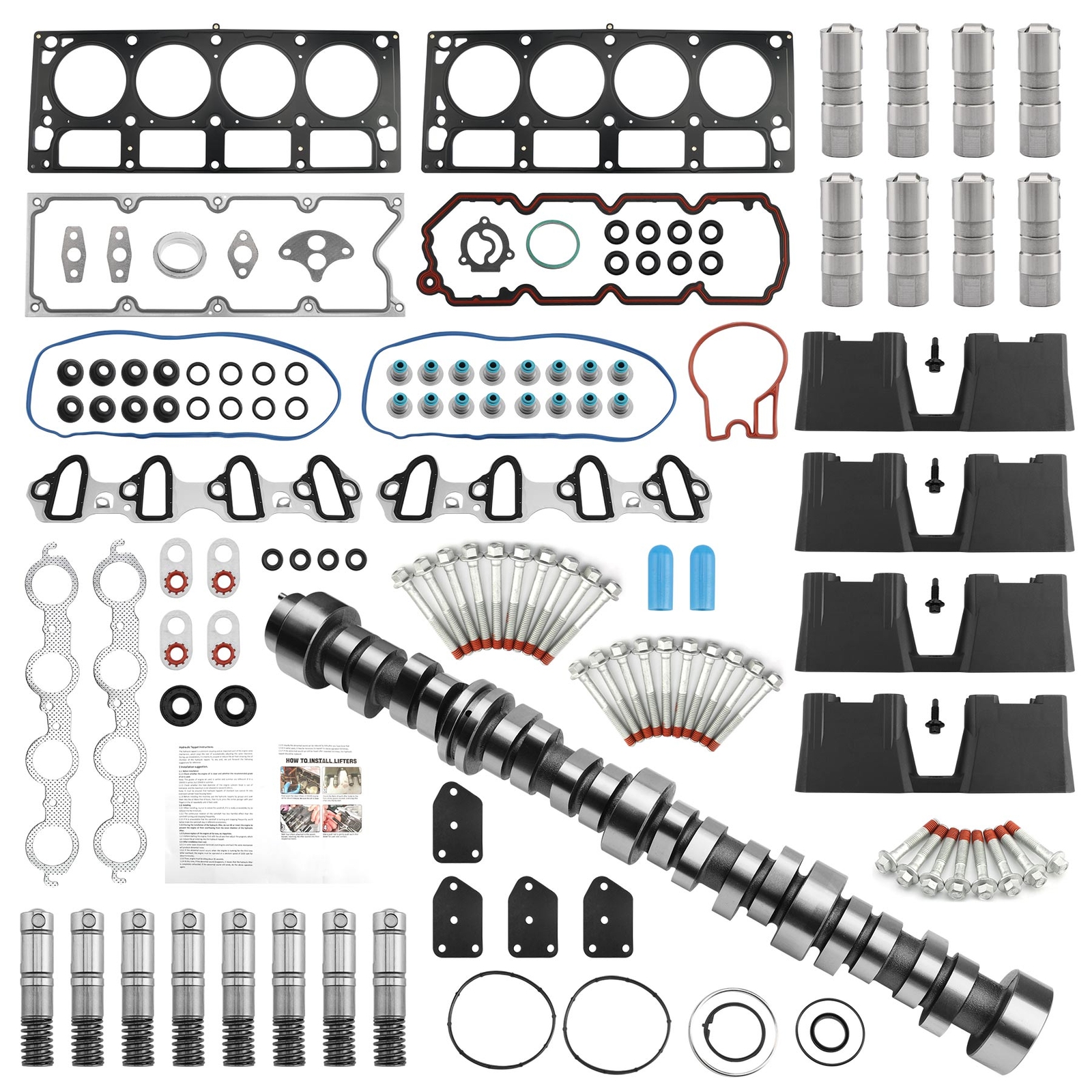 Lifters Camshaft Head Gasket Bolt Set For 07-14 Chevy Silverado GMC Sierra 5.3L Lifters Camshaft Head Gasket Bolt Set For 07-14 Chevy Silverado GMC Sierra 5.3L