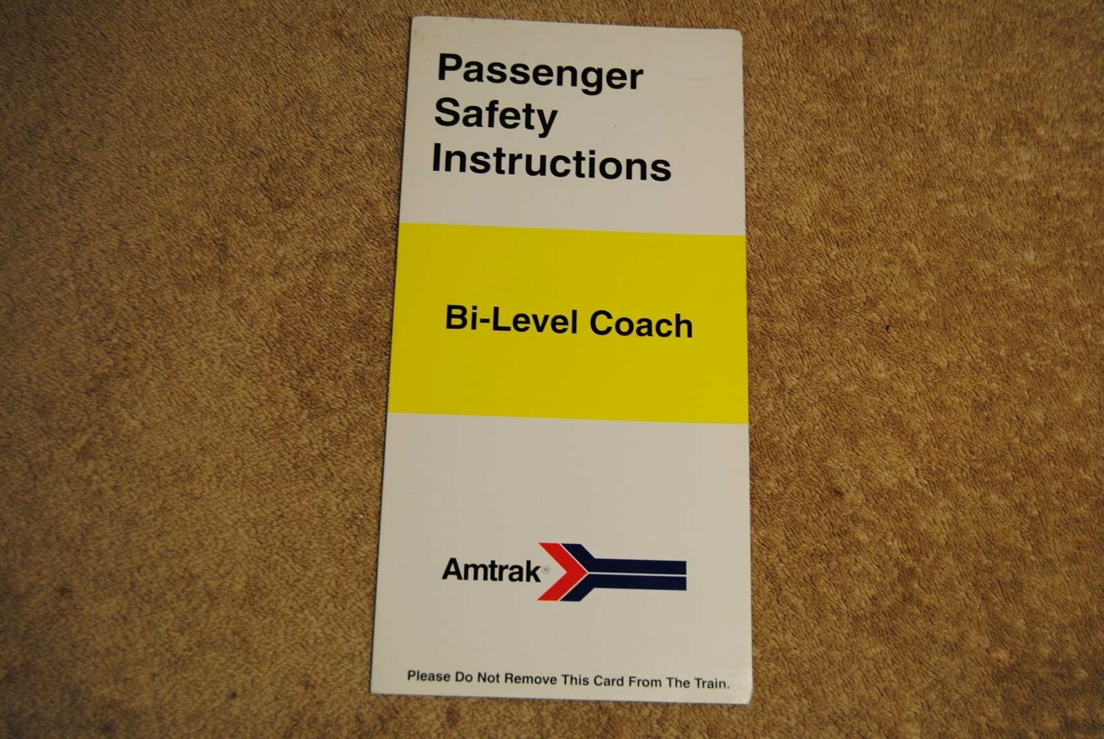 Old 1995 Amtrak Passenger Safety Instructions Bi-Level Coach Old 1995 Amtrak Passenger Safety Instructions Bi-Level Coach