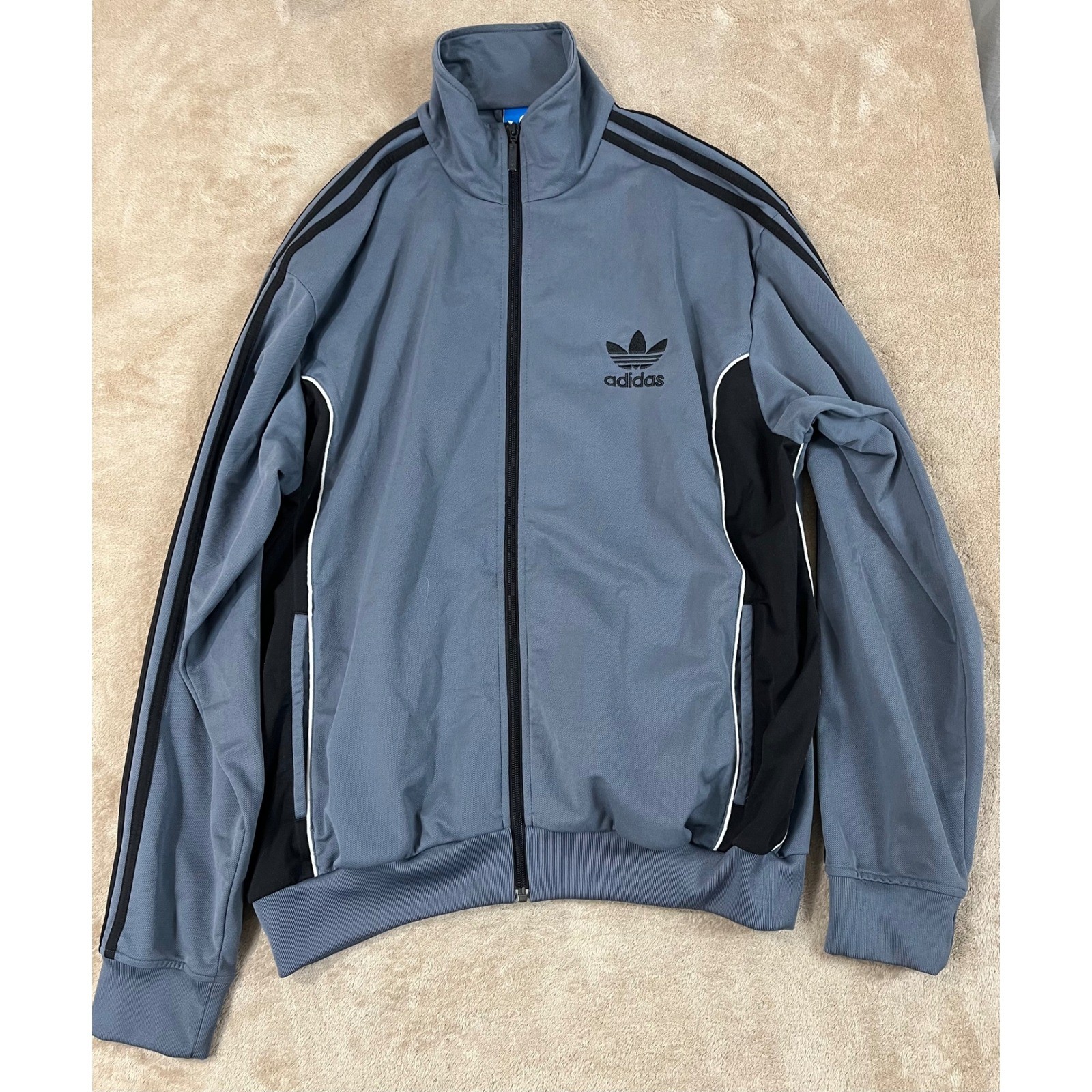Vintage Adidas Originals Track Jacket Men\'s XL Gray Full-zip L/S EUC