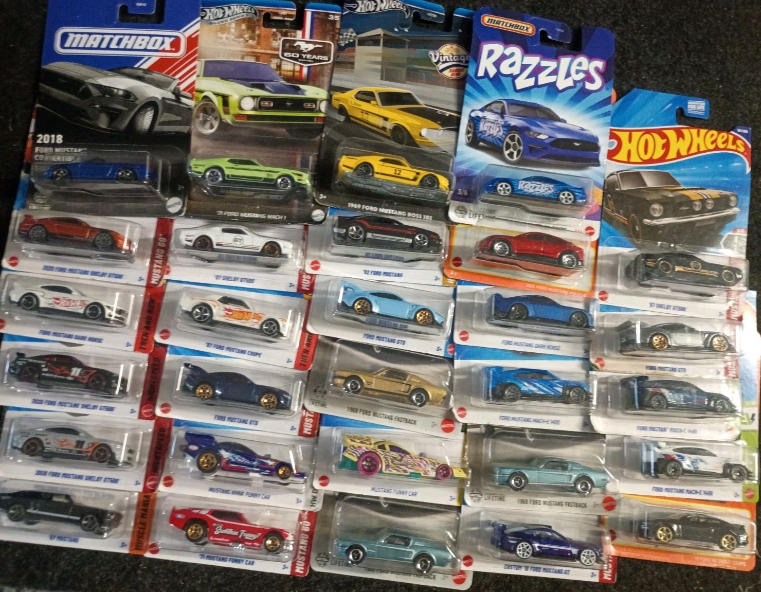 New Hotwheels/Matchbox Lot of 29 Ford Mustang Cars Suv Color Variations Box Ship