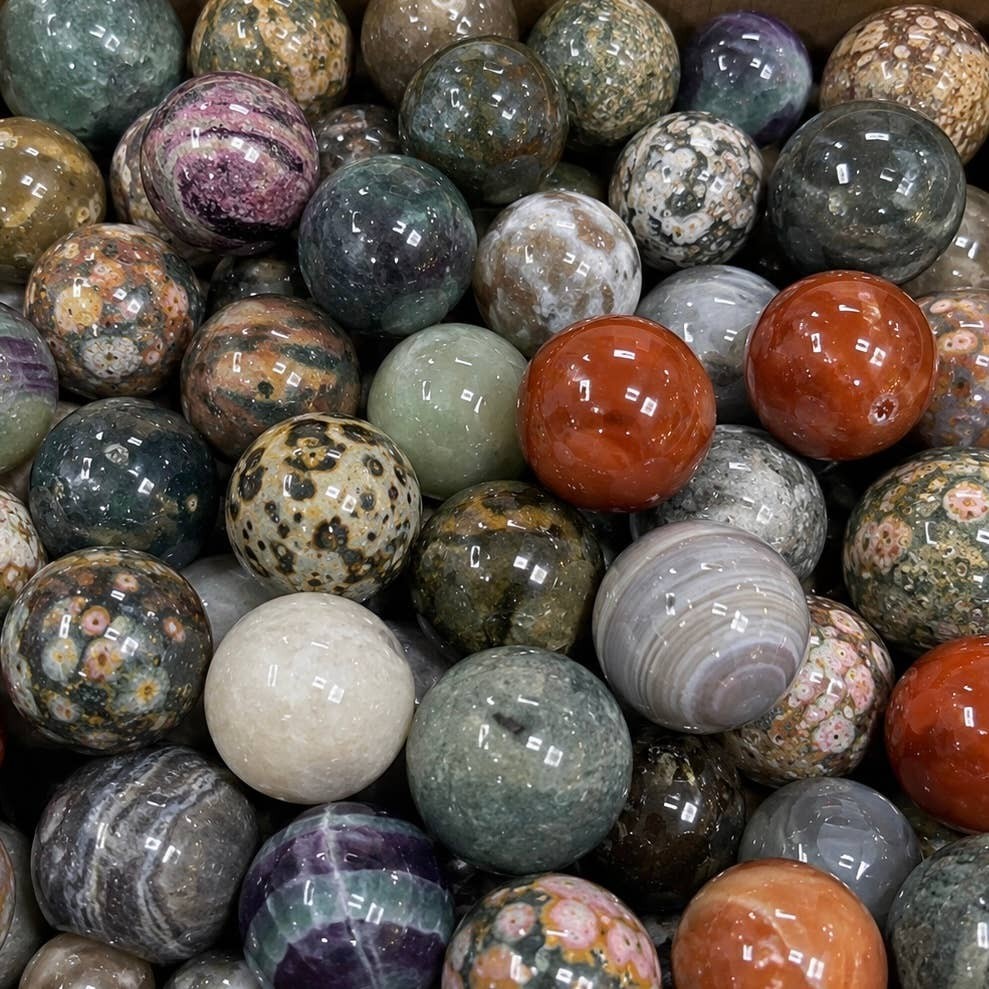 5 lb Mixed Crystal Spheres Polished Stone Assortment 5 lb Mixed Crystal Spheres Polished Stone Assortment