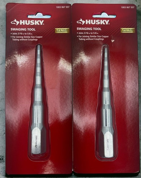 Husky Professional 6-in-1 Swaging Tool Joins 3/16 in to 5/8 in (2 pack) New