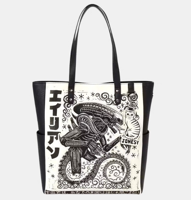 NYCC 2026 FUNKO LOUNGEFLY MONDO ATTACK PETER ALIEN XENOMORPH TOTE BAG -presale NYCC 2026 FUNKO LOUNGEFLY MONDO ATTACK PETER ALIEN XENOMORPH TOTE BAG -presale