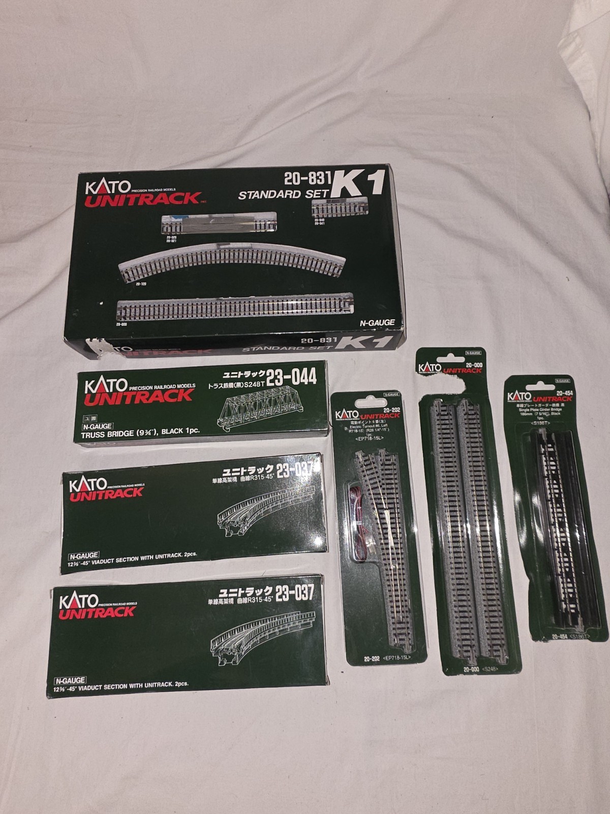KATO N Scale Unitrack Lot K1 20-831 Track Set Bridges Turnout Viaduct NEW KATO N Scale Unitrack Lot K1 20-831 Track Set Bridges Turnout Viaduct NEW