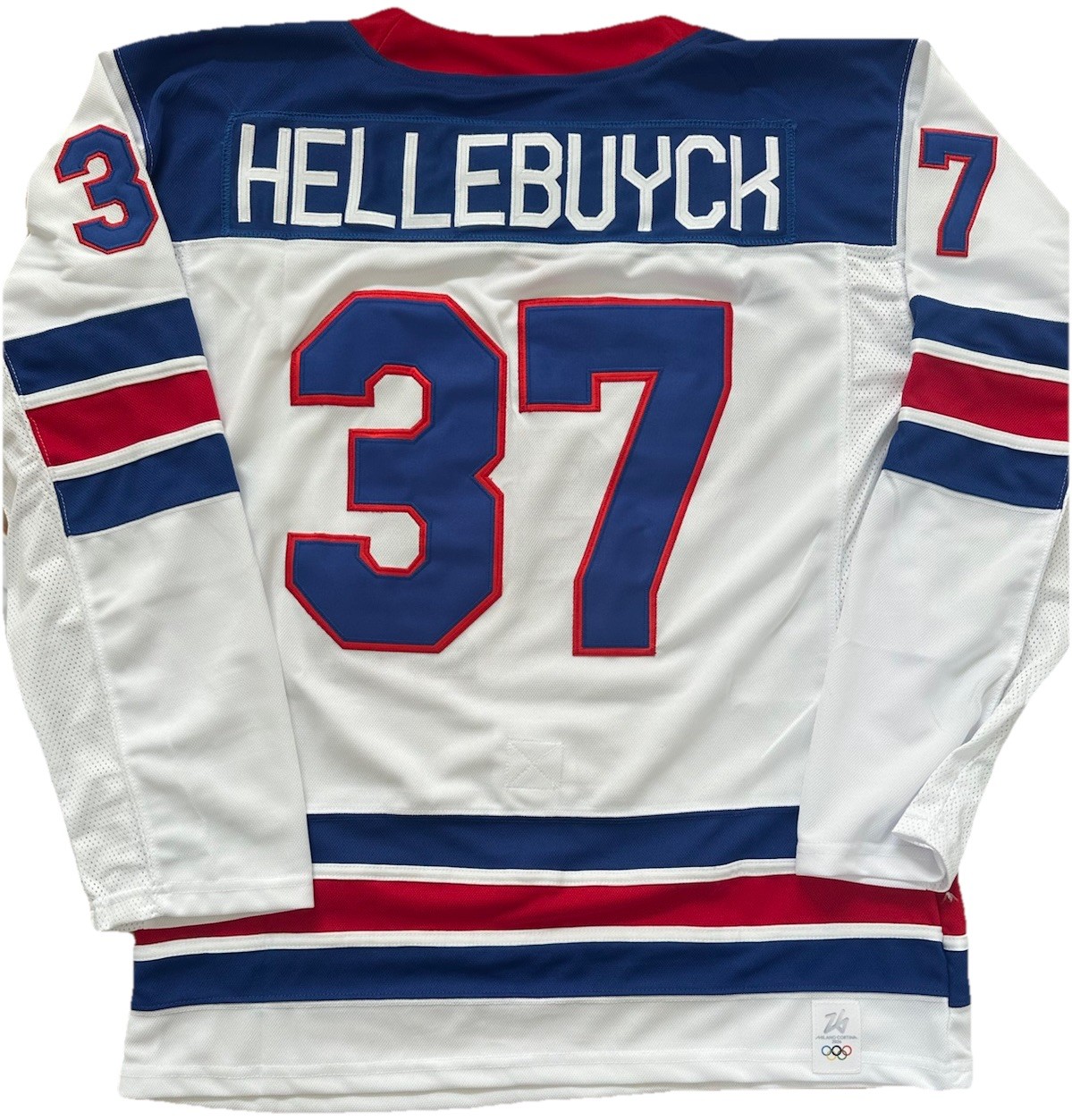 Connor Hellebuyck USA White ‘26 Olympics Jersey Mens Medium M RARE Winnipeg Jets