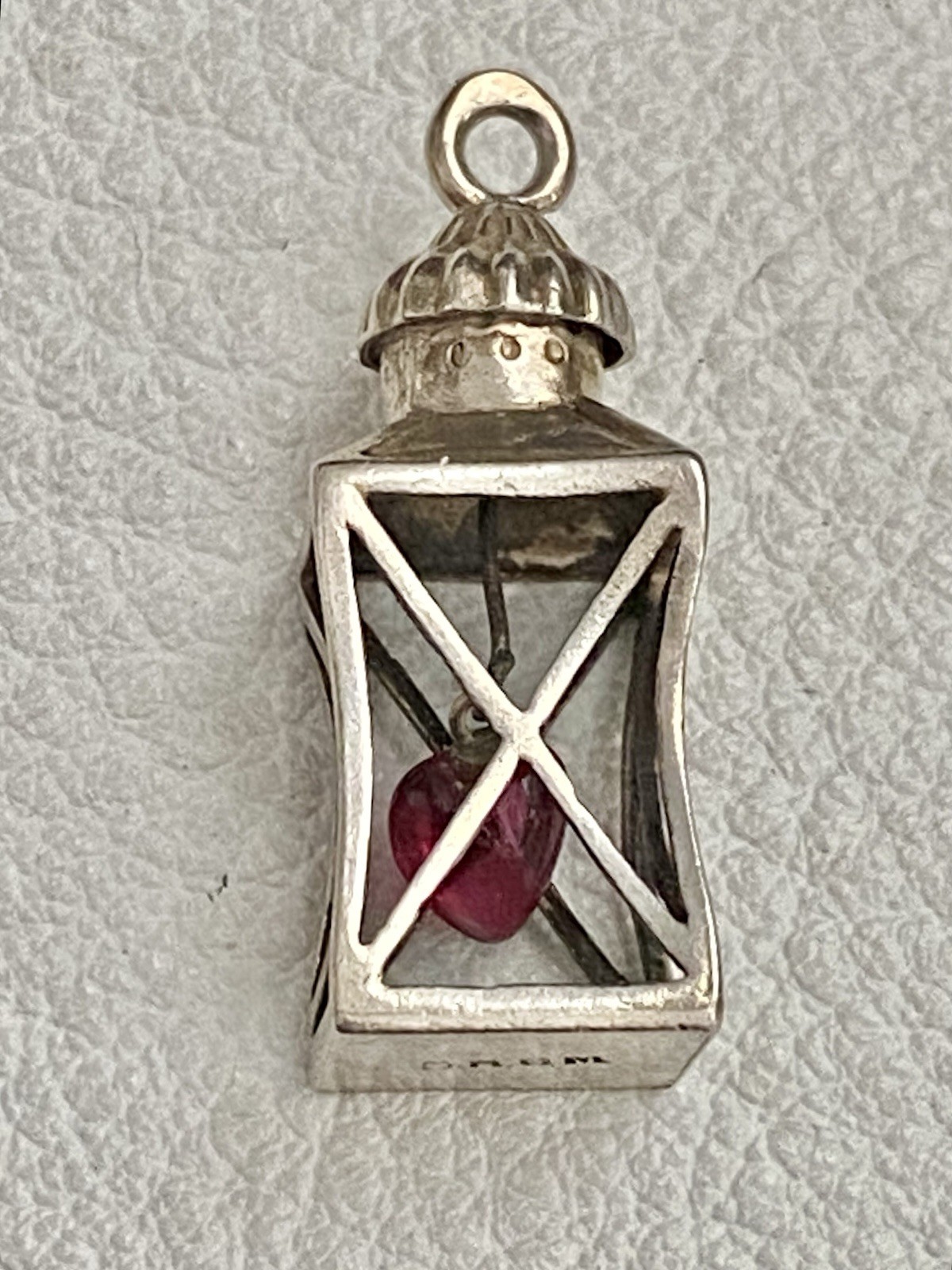 Antique Silver WWll German Heart Candle/Lantern Charm Antique Silver WWll German Heart Candle/Lantern Charm