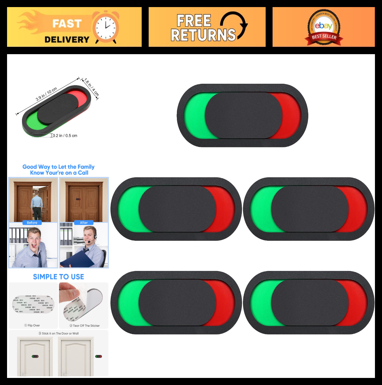 5Pcs Privacy Signs - Vacant Occupied Slider Indicator for Bathroom, Office, Hote 5Pcs Privacy Signs - Vacant Occupied Slider Indicator for Bathroom, Office, Hote