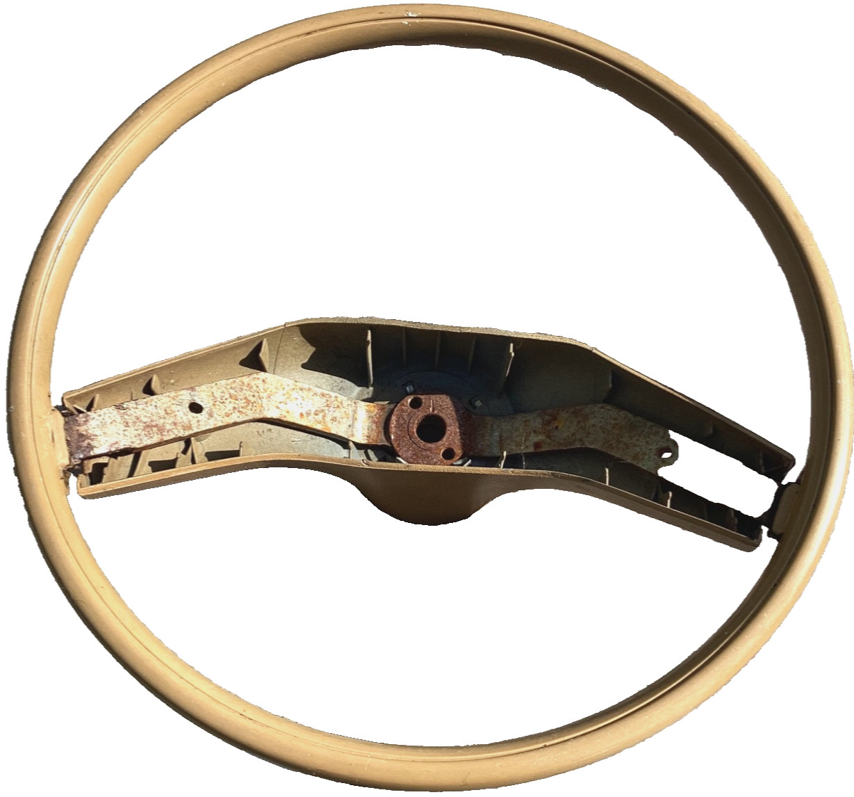 1970s / 1980s Ford Steering Wheel Beige D5AW No Horn Pad 1970s / 1980s Ford Steering Wheel Beige D5AW No Horn Pad