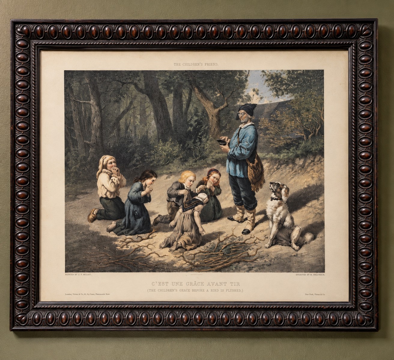 19TH CENTURY GUSTAVE DORÉ Antique French Lithograph Paris Framed Satirical Print