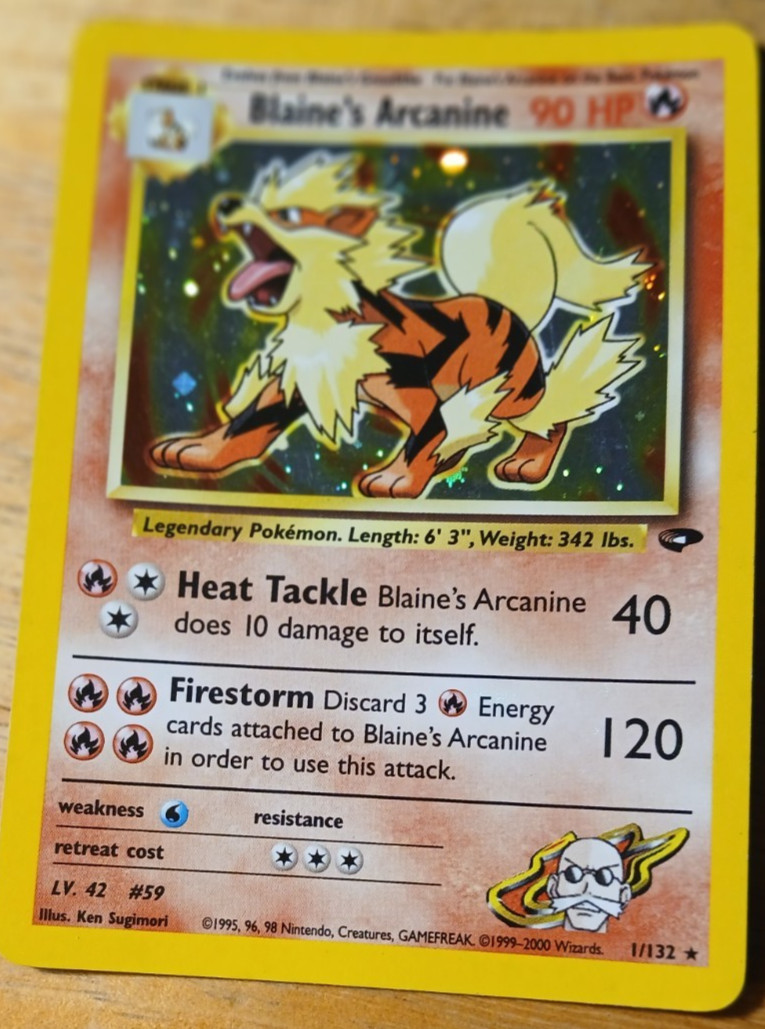 Pokemon TCG Blaine\'s Arcanine, 90 HP, 1/132