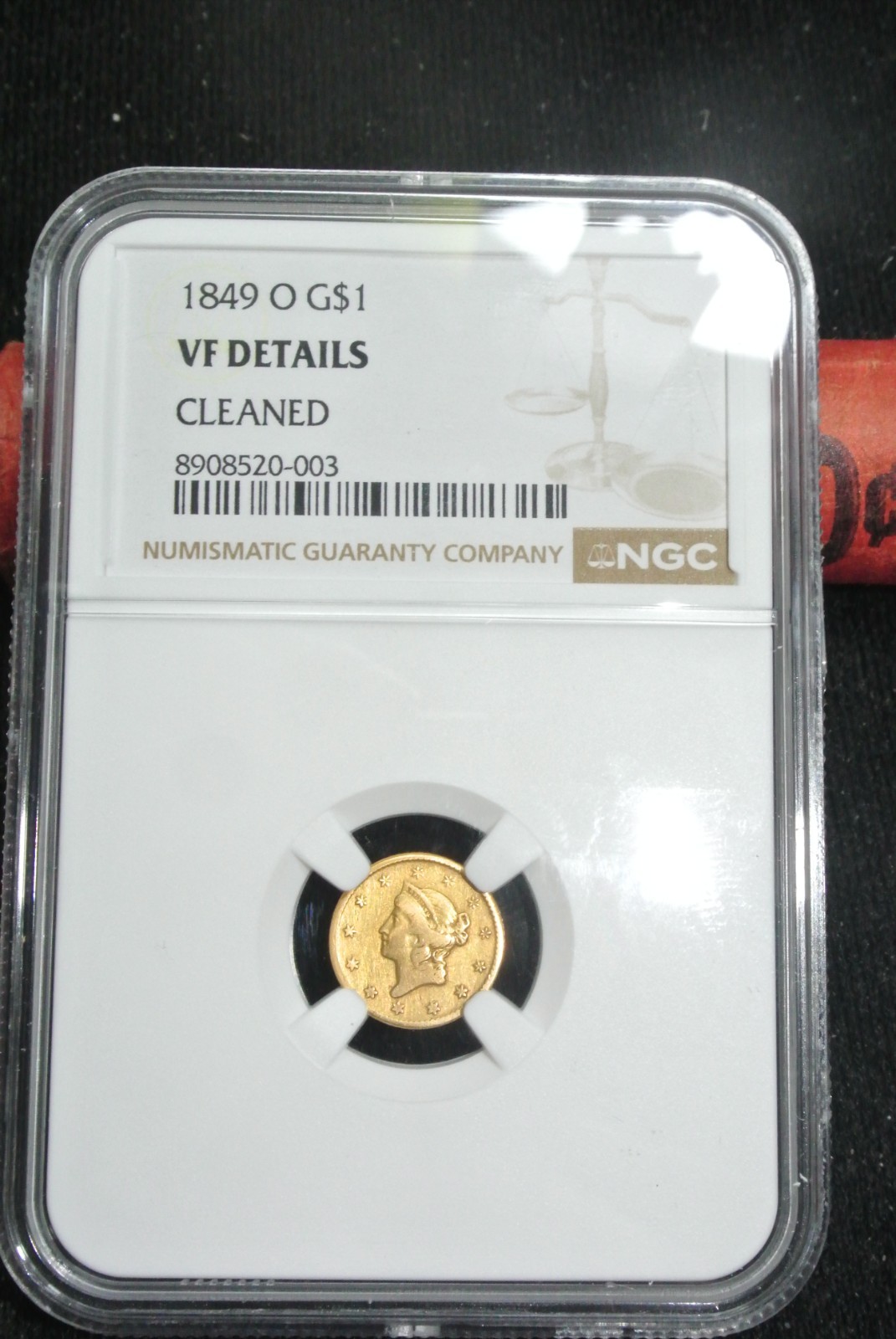 1849 O Indian $1 GOLD- Certified NGC VF Detail CLEANED 1849 O Indian $1 GOLD- Certified NGC VF Detail CLEANED
