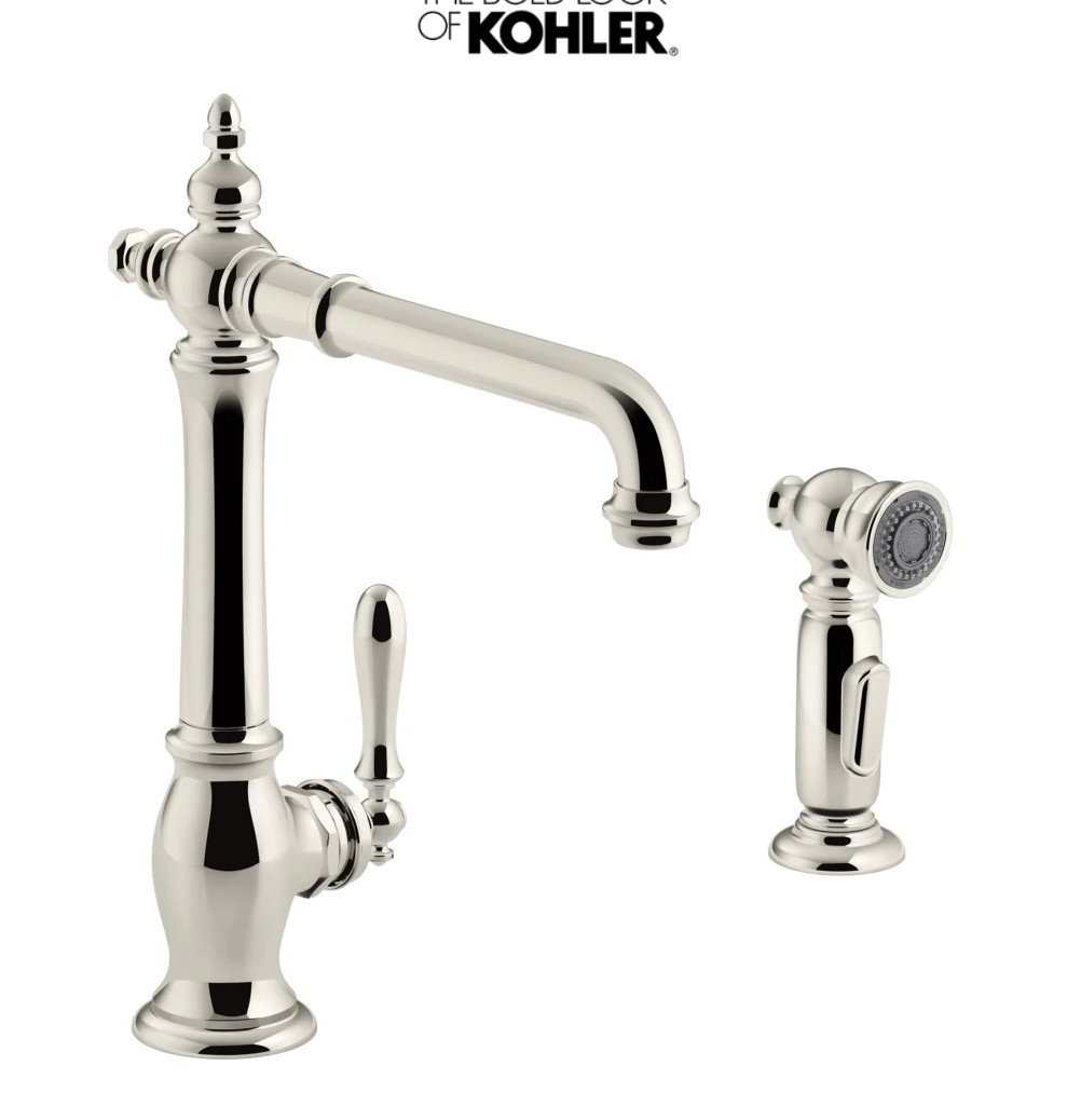 Kohler Artifacts K-99265-SN Kitchen Faucet w/ Side Spray Polished Nickel NEW Box Kohler Artifacts K-99265-SN Kitchen Faucet w/ Side Spray Polished Nickel NEW Box