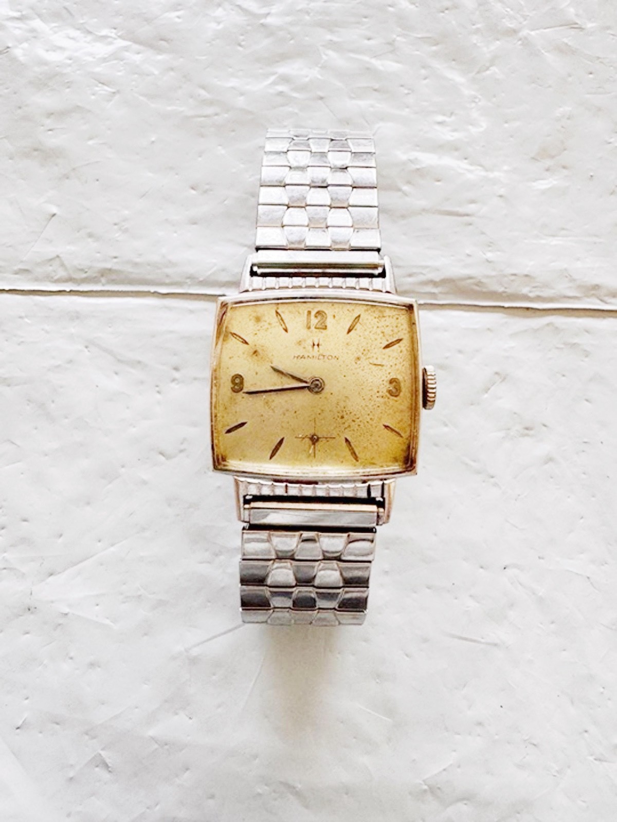 Vintage Hamilton Men's Mechanical Watch 10K RGP Bezel Square Case Working Vintage Hamilton Men's Mechanical Watch 10K RGP Bezel Square Case Working