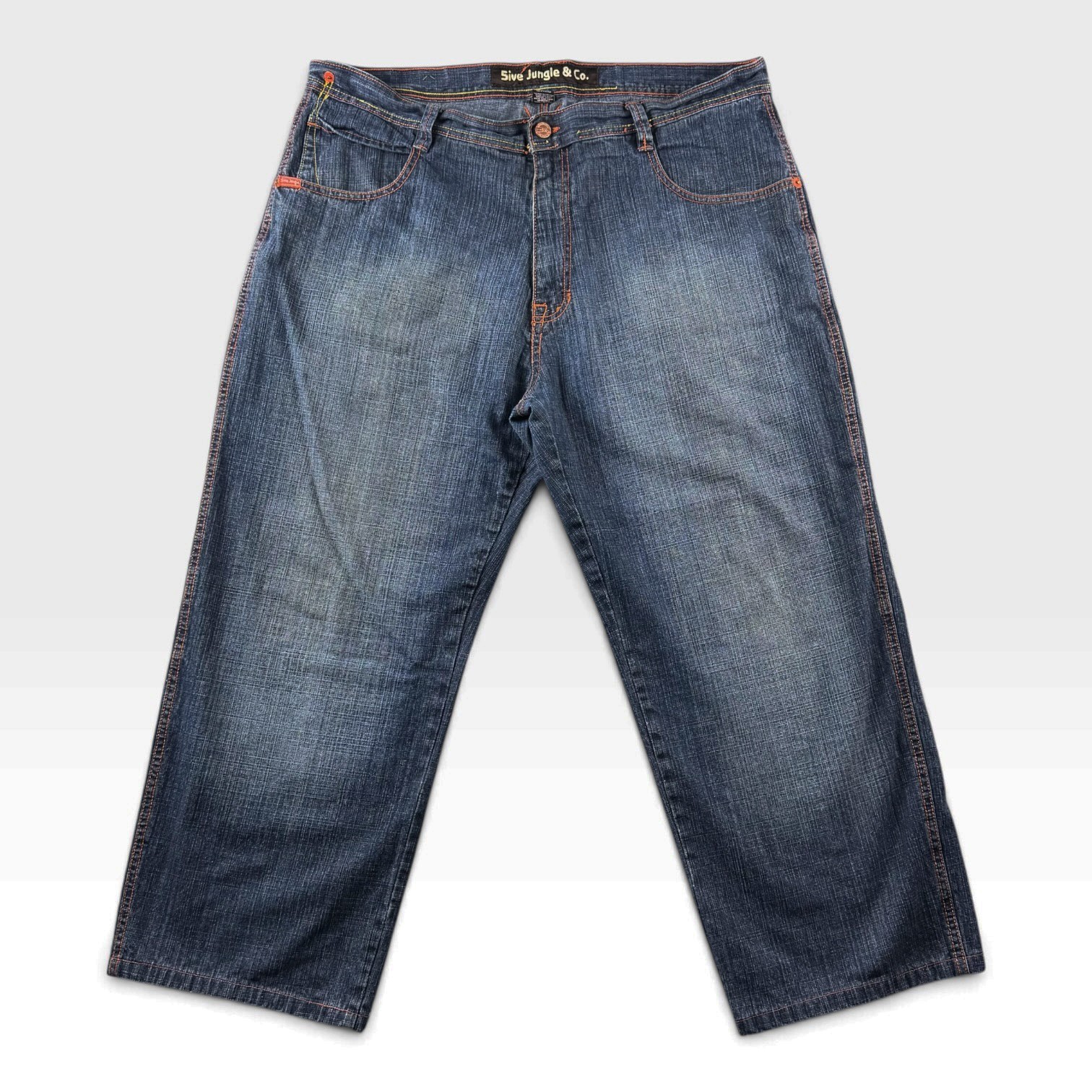 5ive Jungle & Co Jeans Men 42 Y2K Baggy Wide Leg Hip Hop Streetwear Skater Denim