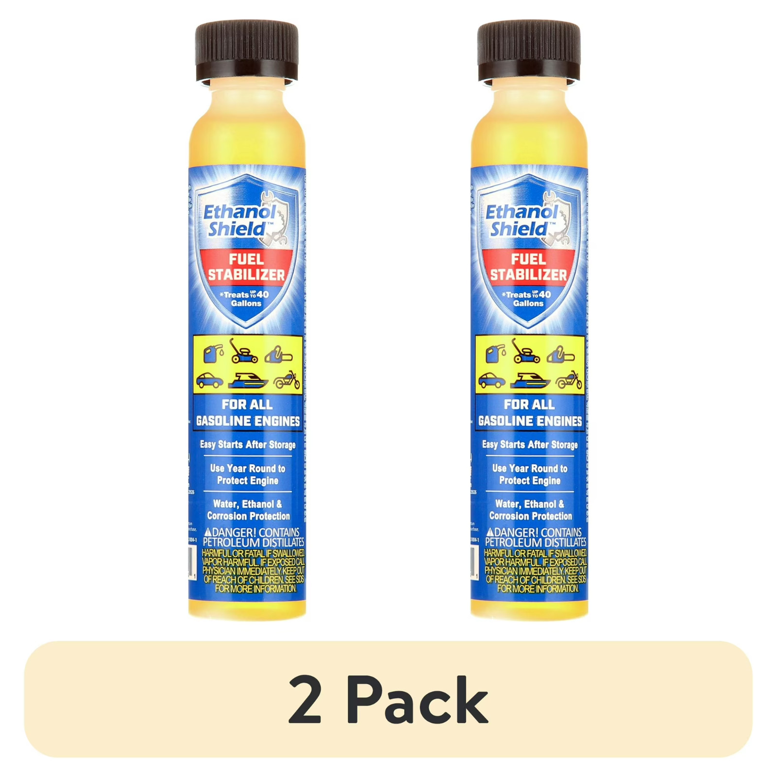 Ethanol Shield Fuel Stabilizer Protects Fuel Line 40 Gallons 4oz 2 Packs