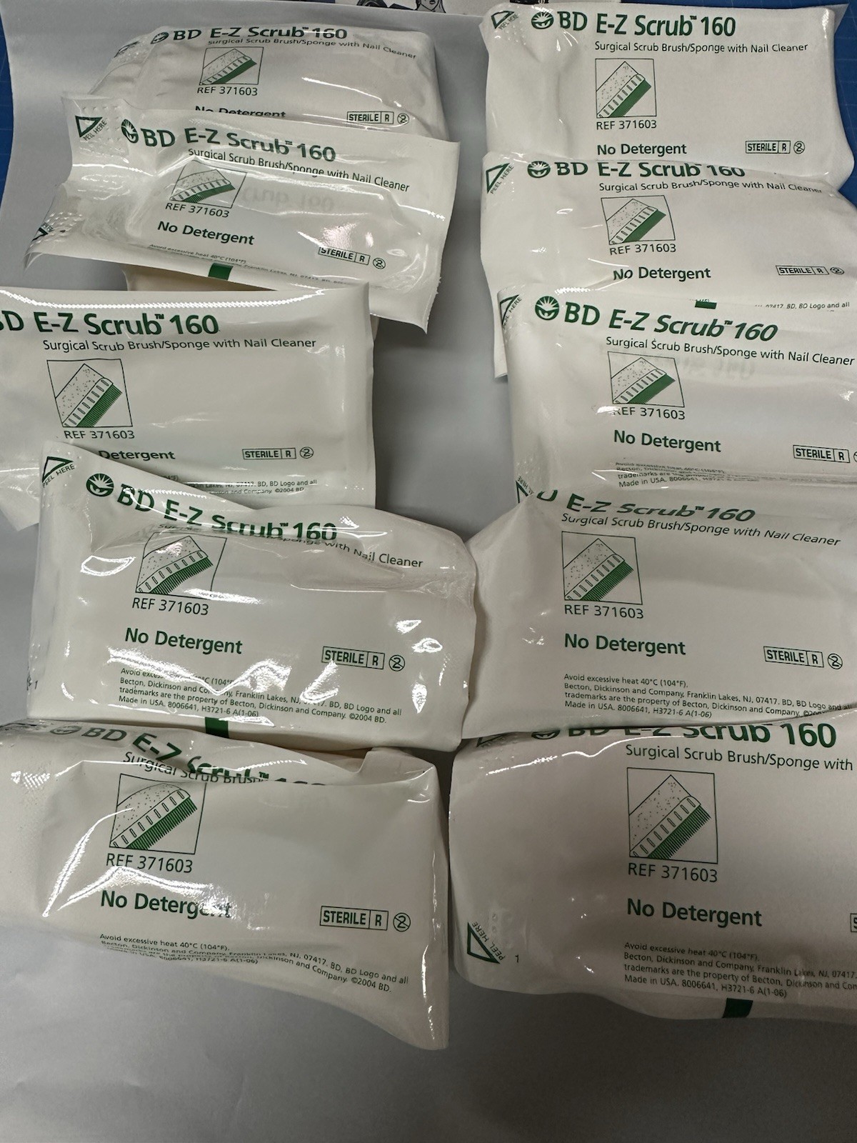 10 Pack BD E-Z Scrub 160 371603 No Detergent Surgical Scrub Brush 10 Pack BD E-Z Scrub 160 371603 No Detergent Surgical Scrub Brush