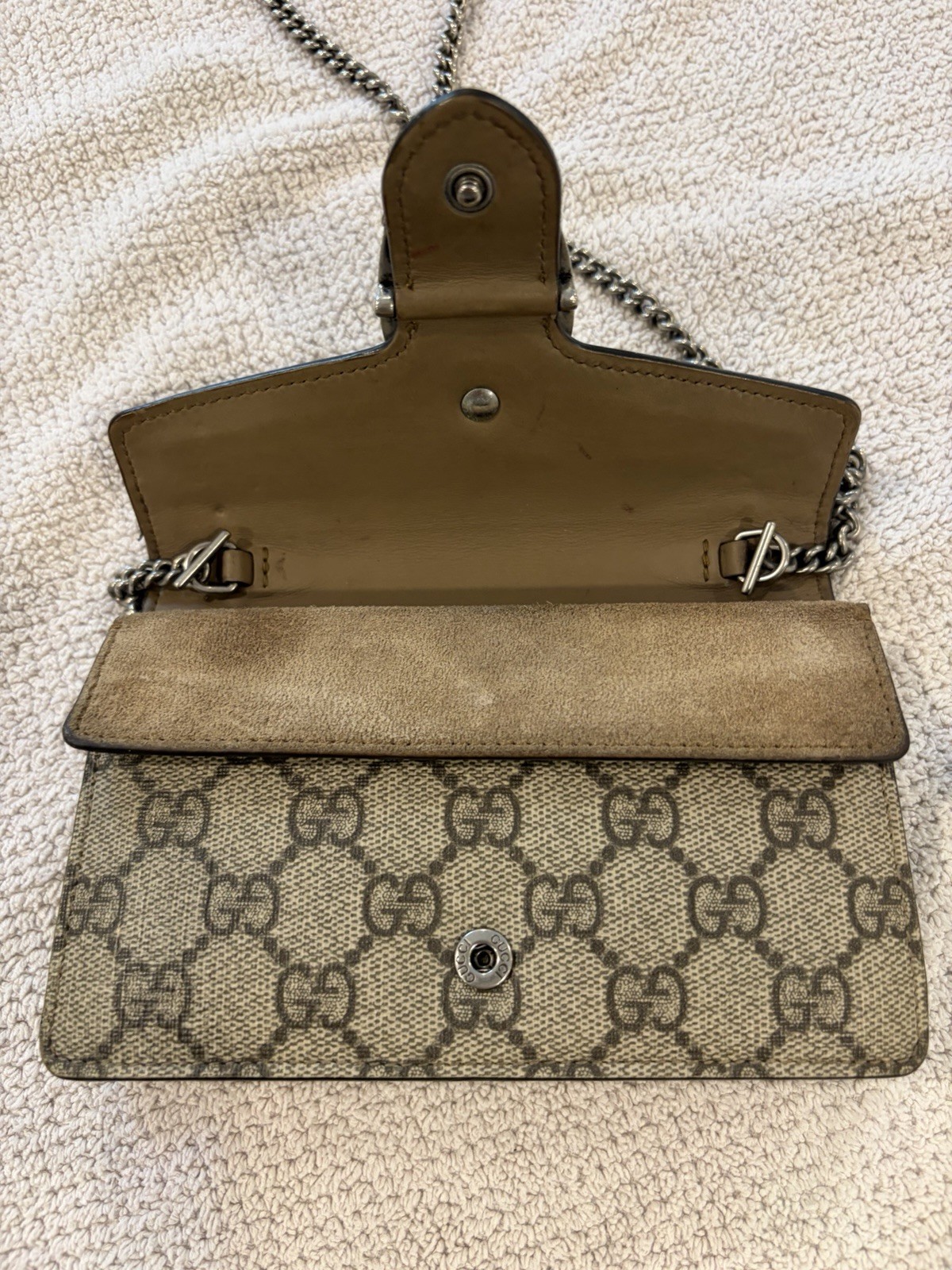 Gucci Dionysus Crossbody Mini Beige Canvas (Authenticated)