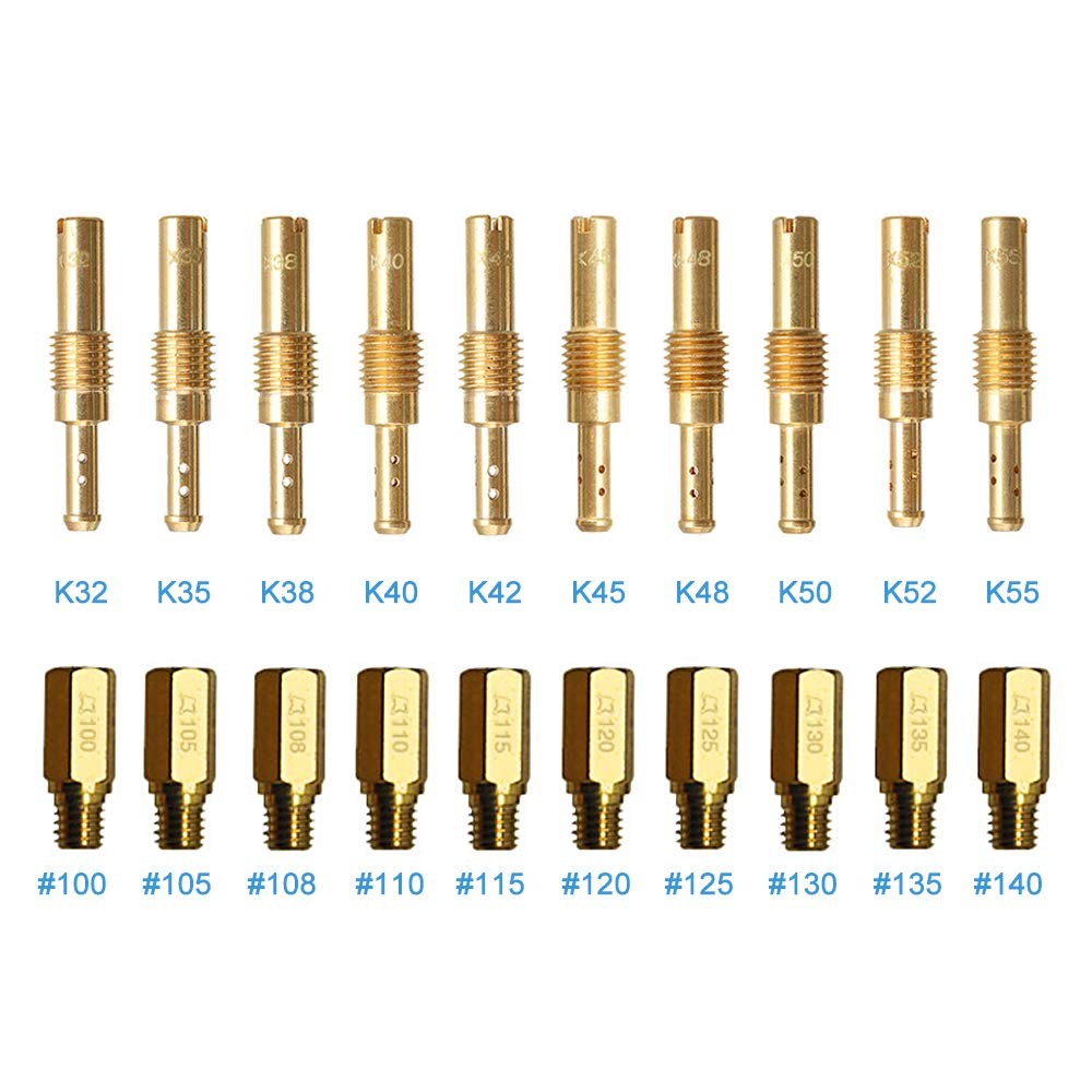 20 Pcs Carburetor Jets Kit for Keihin OKO KOSO PE PWK Carb Main Jet Kit and Slow