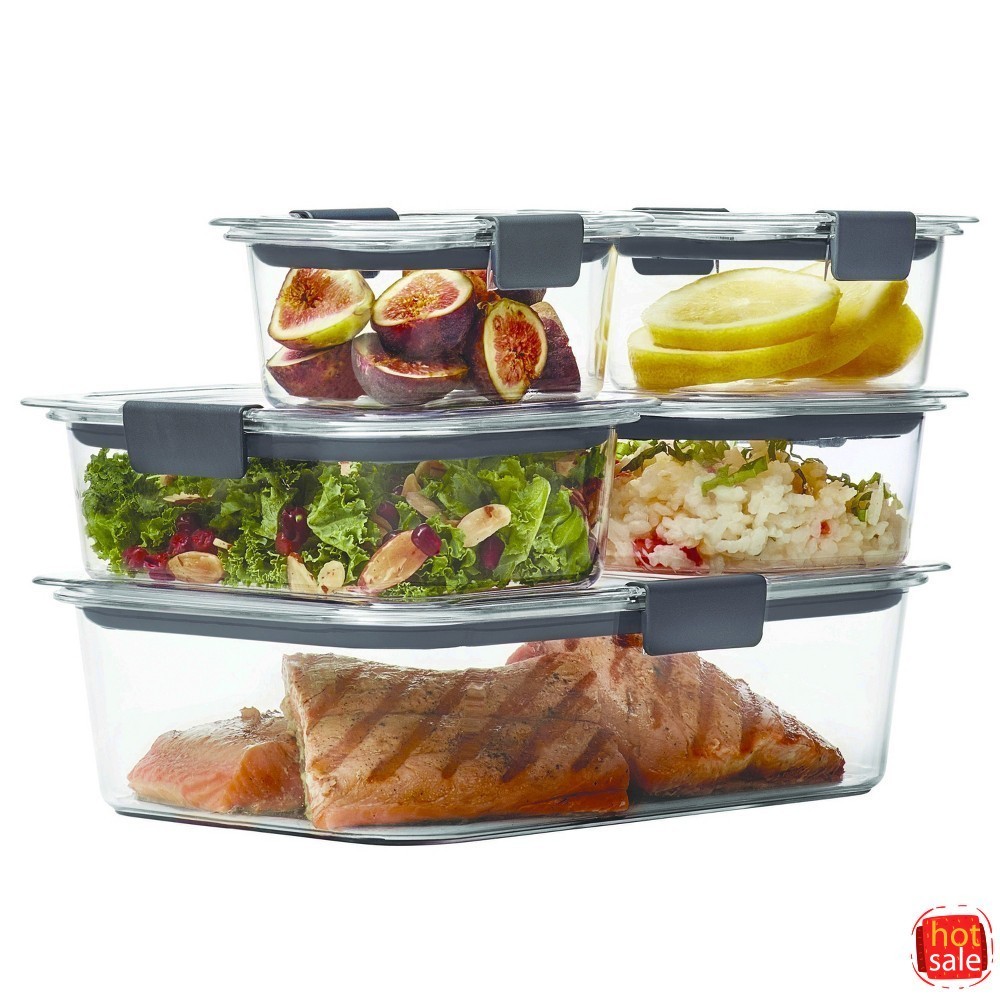 Rubbermaid Brilliance 10pc Leakproof Airtight Microwave Safe Food Storage
