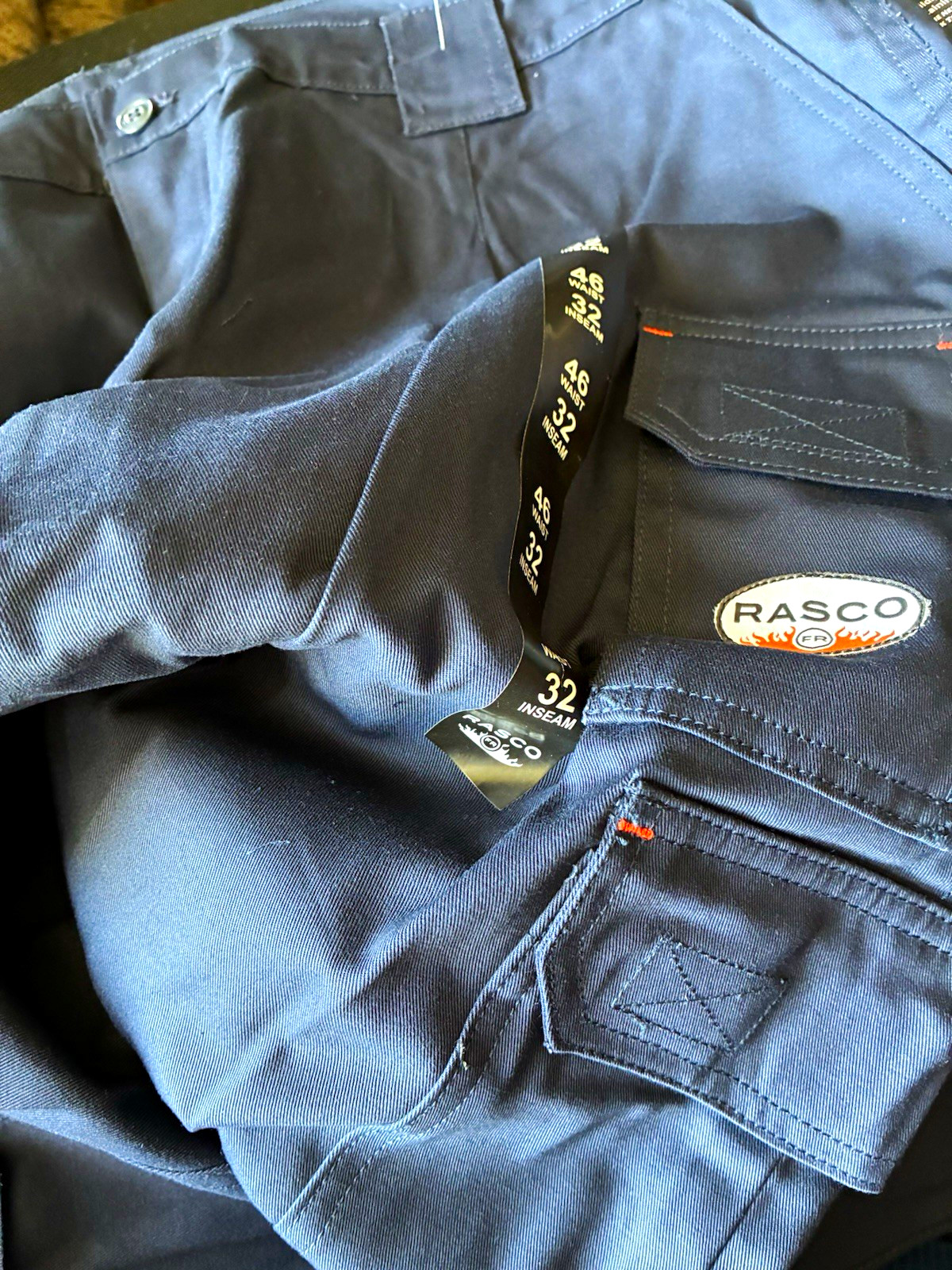Rasco FR Field Pants Navy 46x32 Cotton Twill Workwear FR4303NV